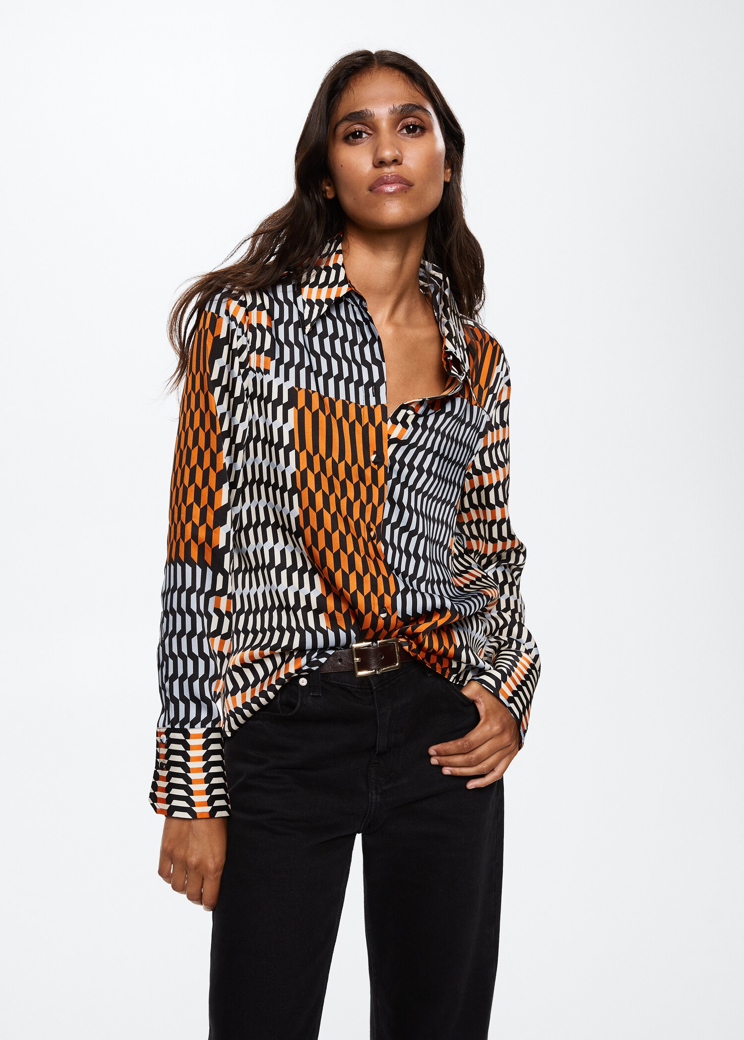 Geometric-print blouse - Medium plane
