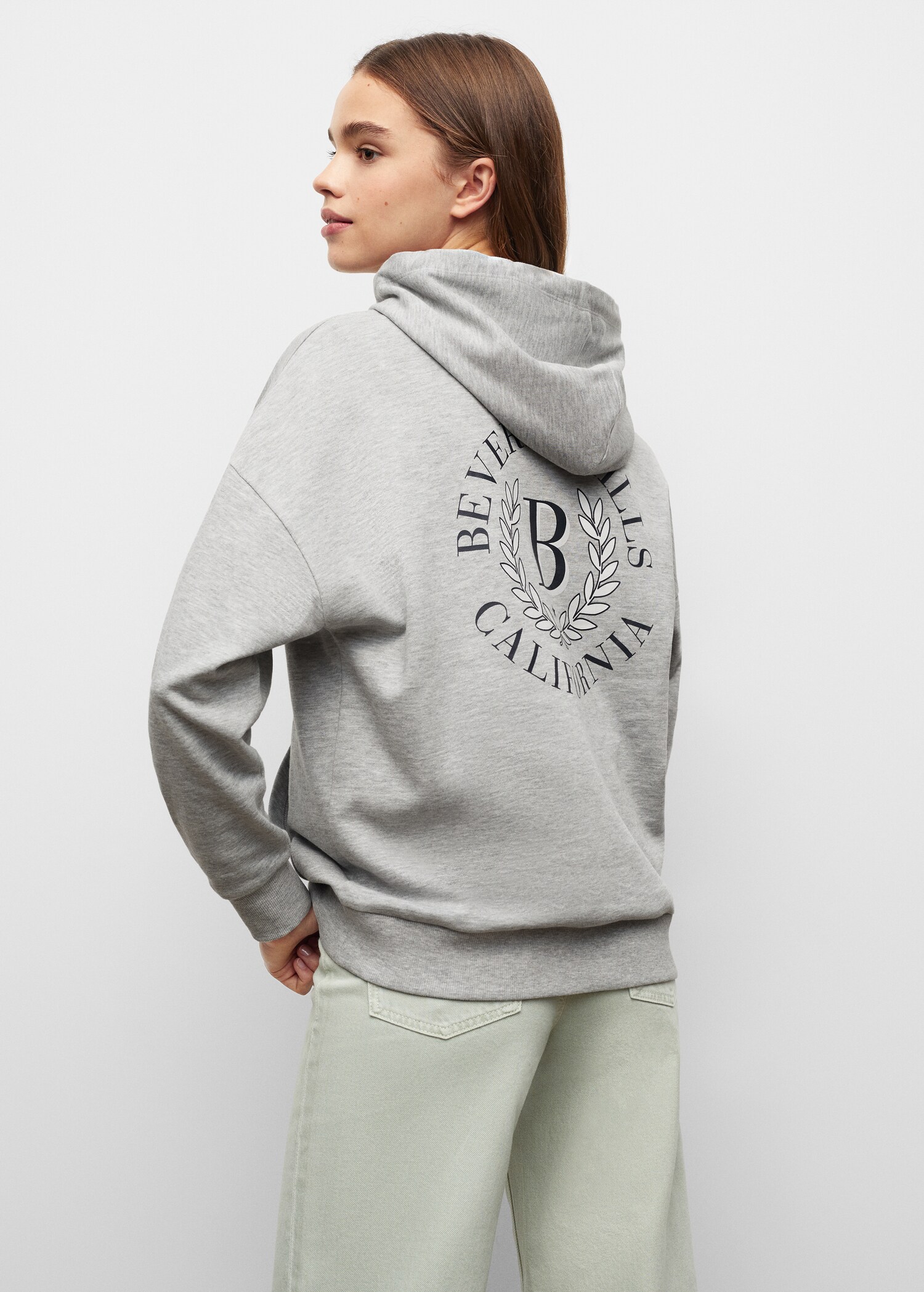 Sweatshirt i bomull med hette - Baksiden av artikkelen