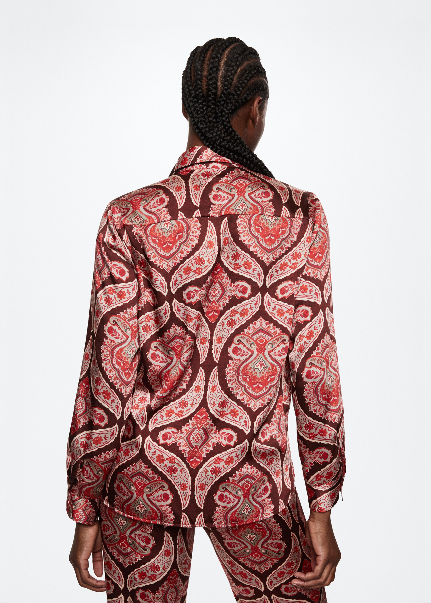 Satin print shirt - Reverse of the article
