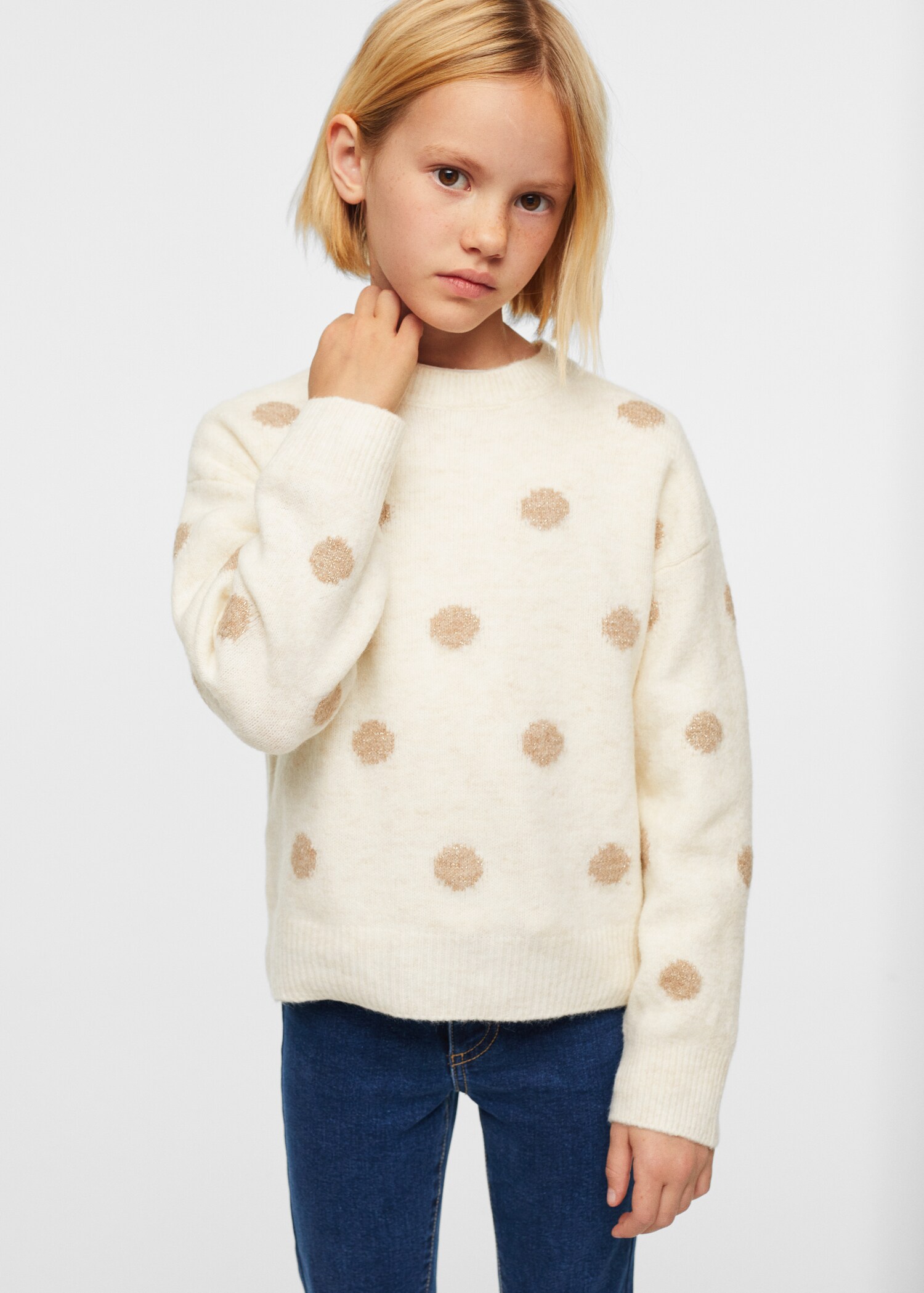 Polka dots knit dress - Details of the article 1