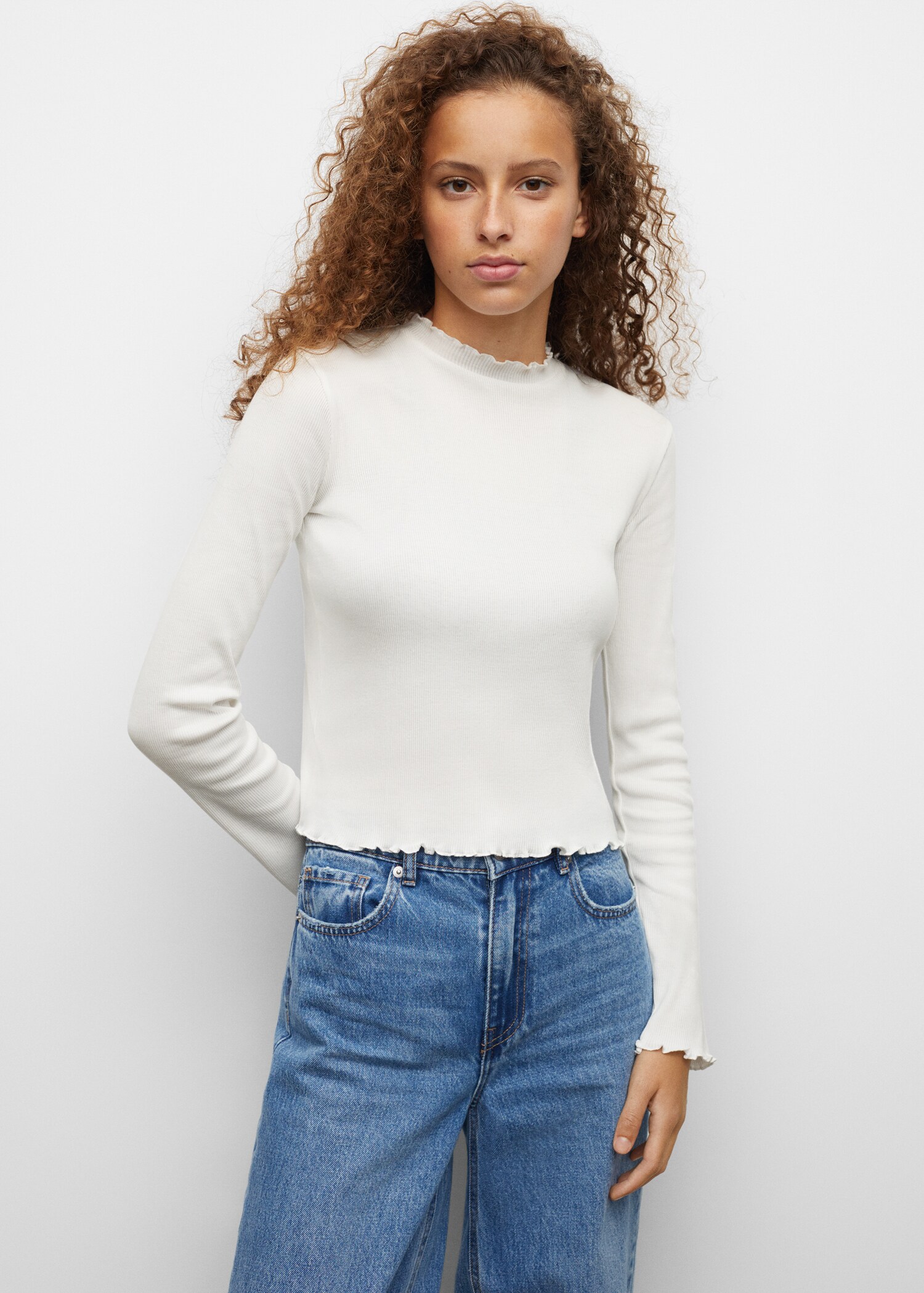 Gathered ribbed t-shirt - Medium plane