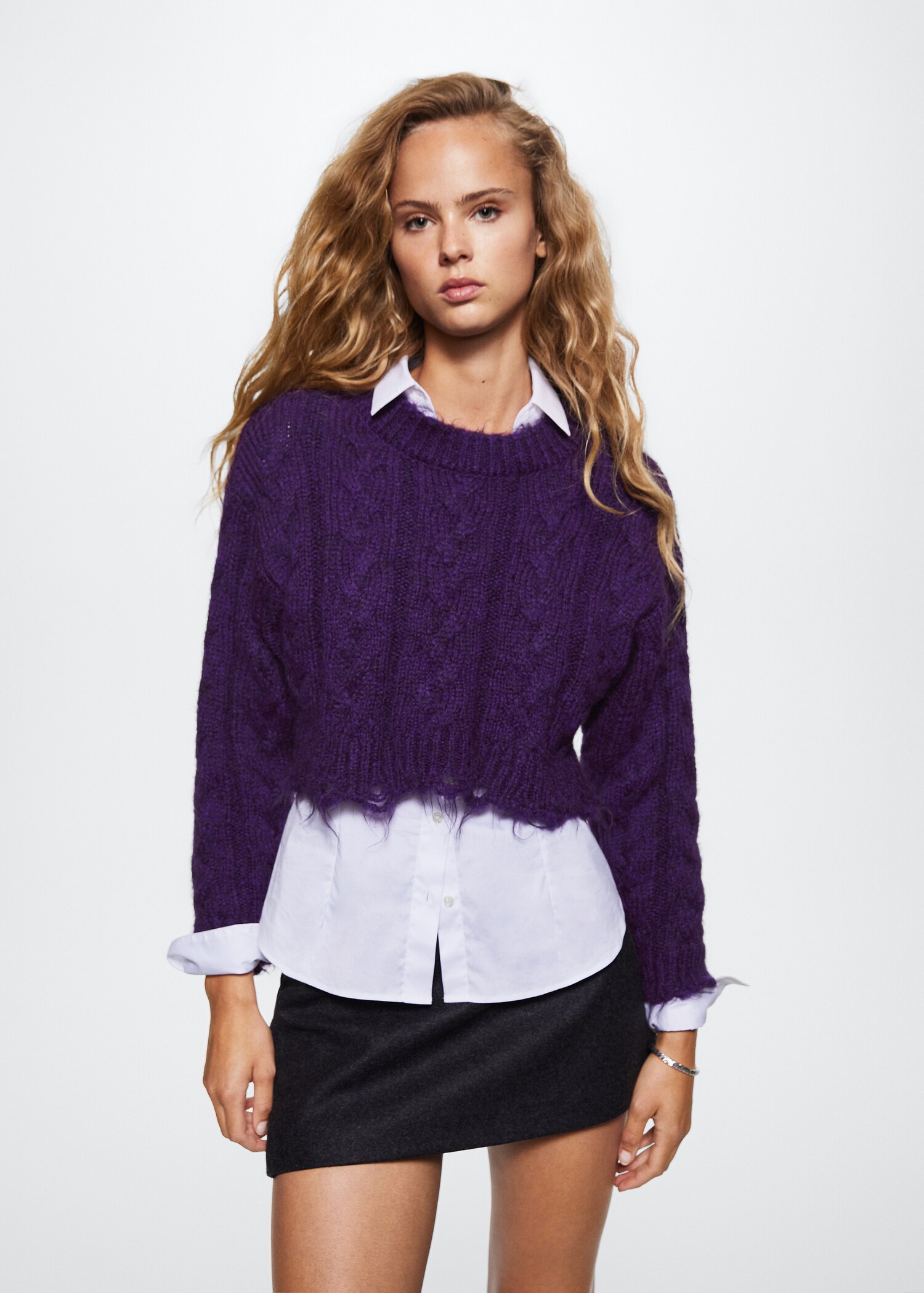 Broken cropped sweater - Medium plane