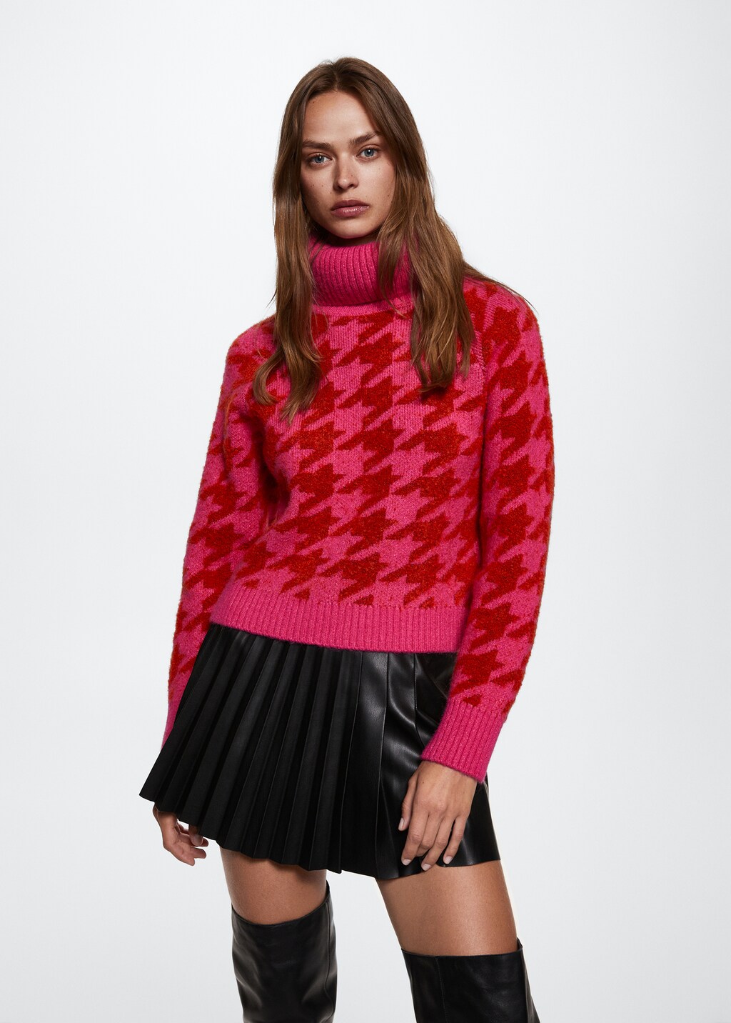 Pull pied de poule femme new arrivals