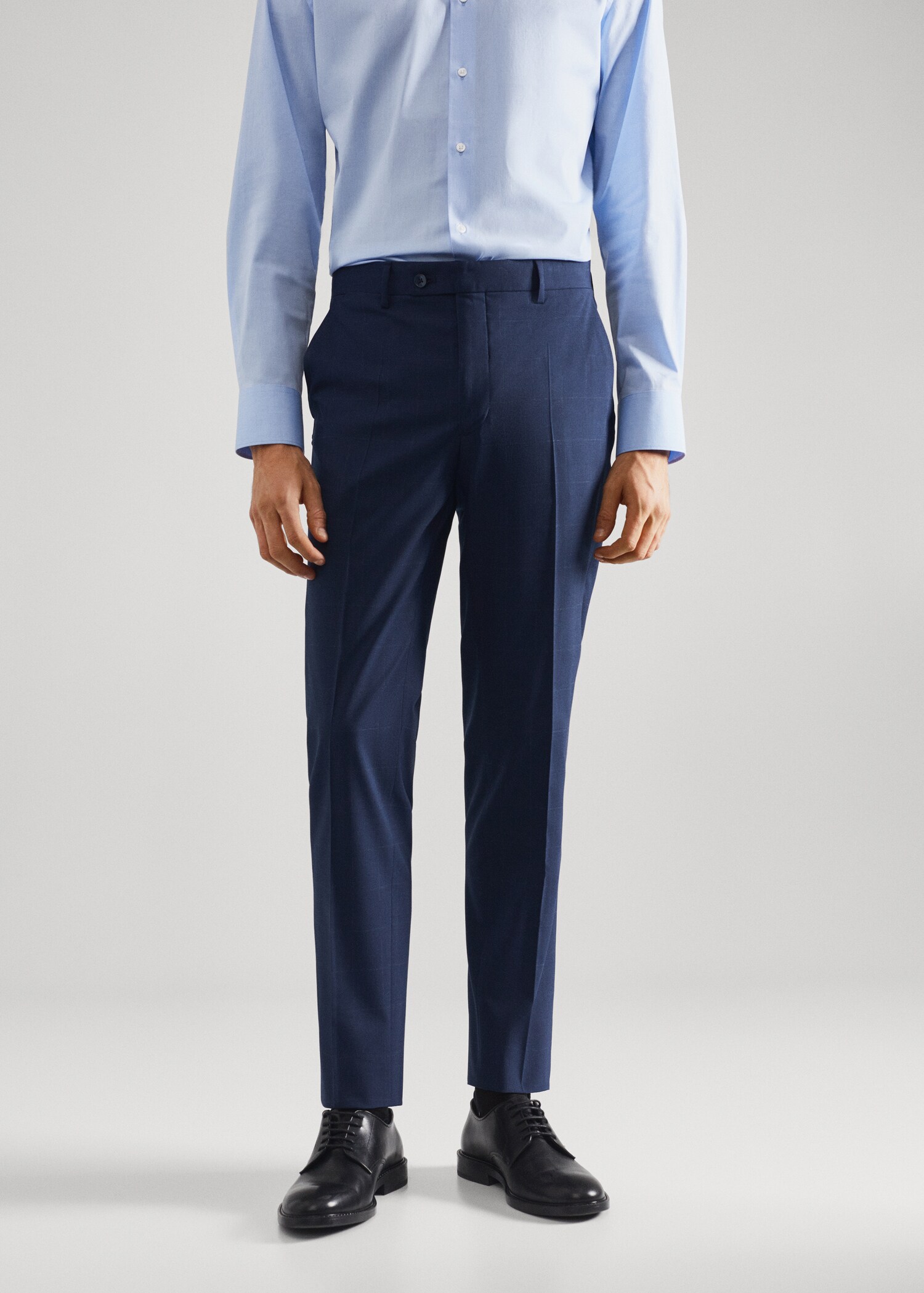Geruite slim fit pantalon - Middenvlak