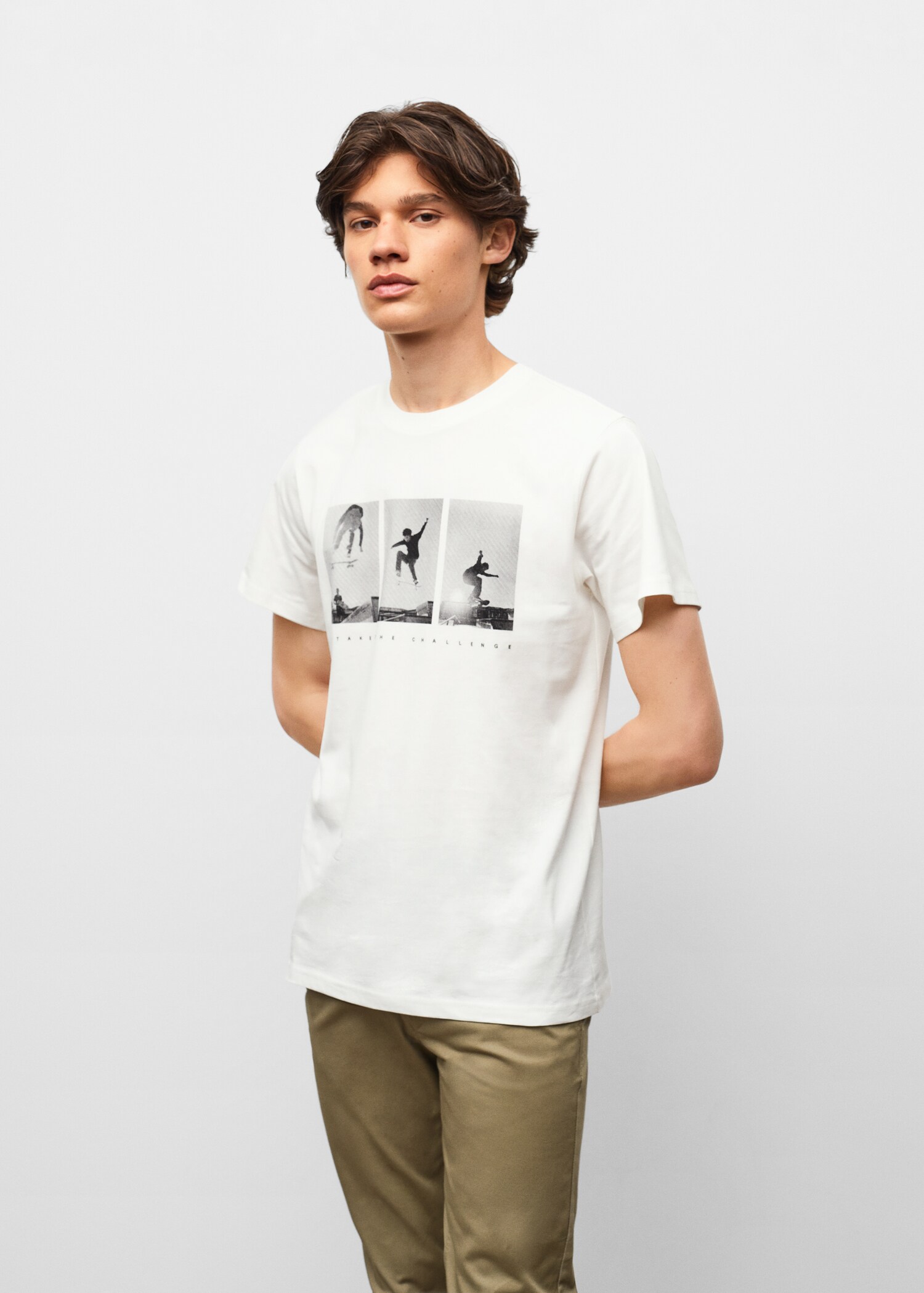 Printed cotton-blend T-shirt - Medium plane