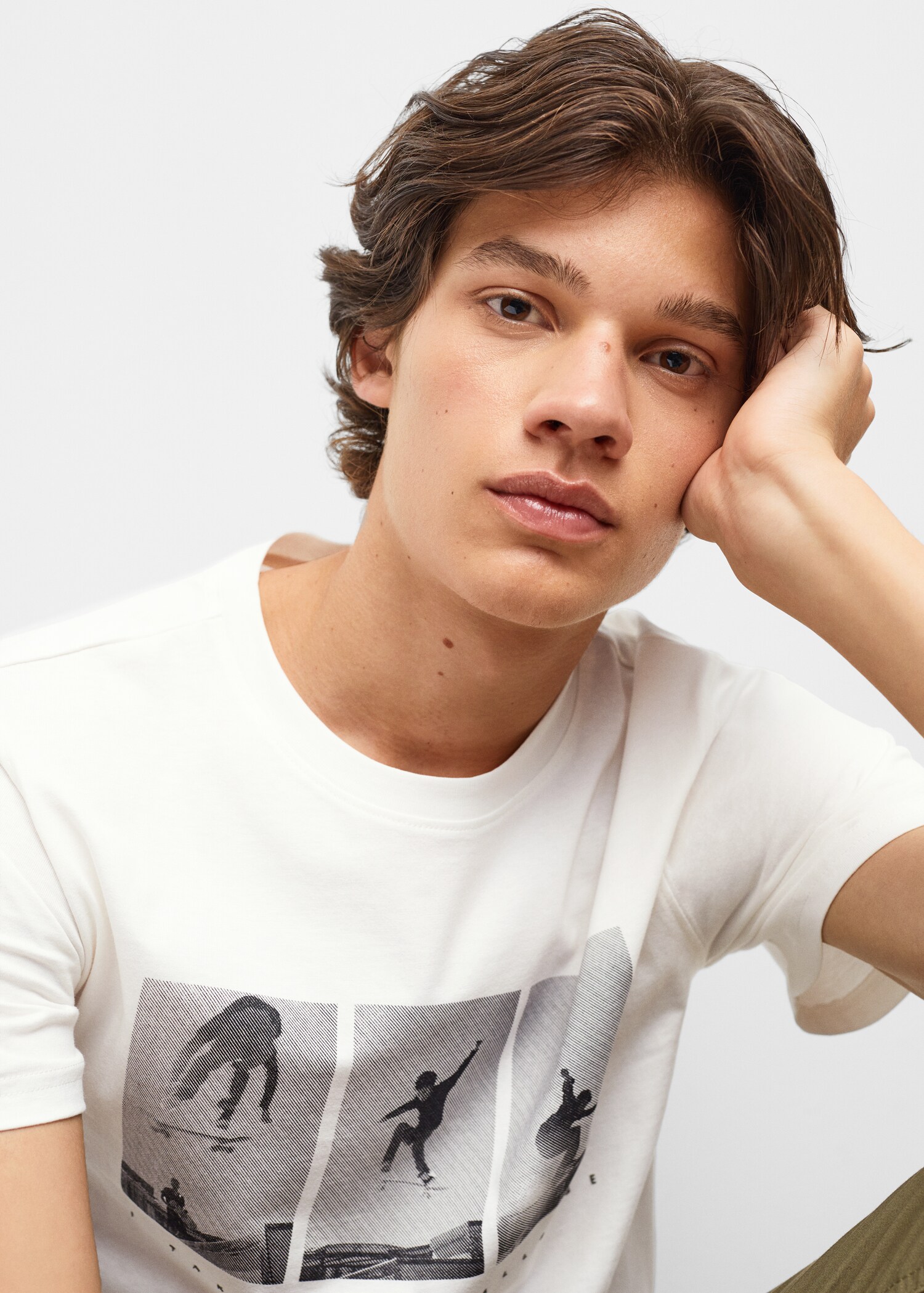 Printed cotton-blend T-shirt - Details of the article 1
