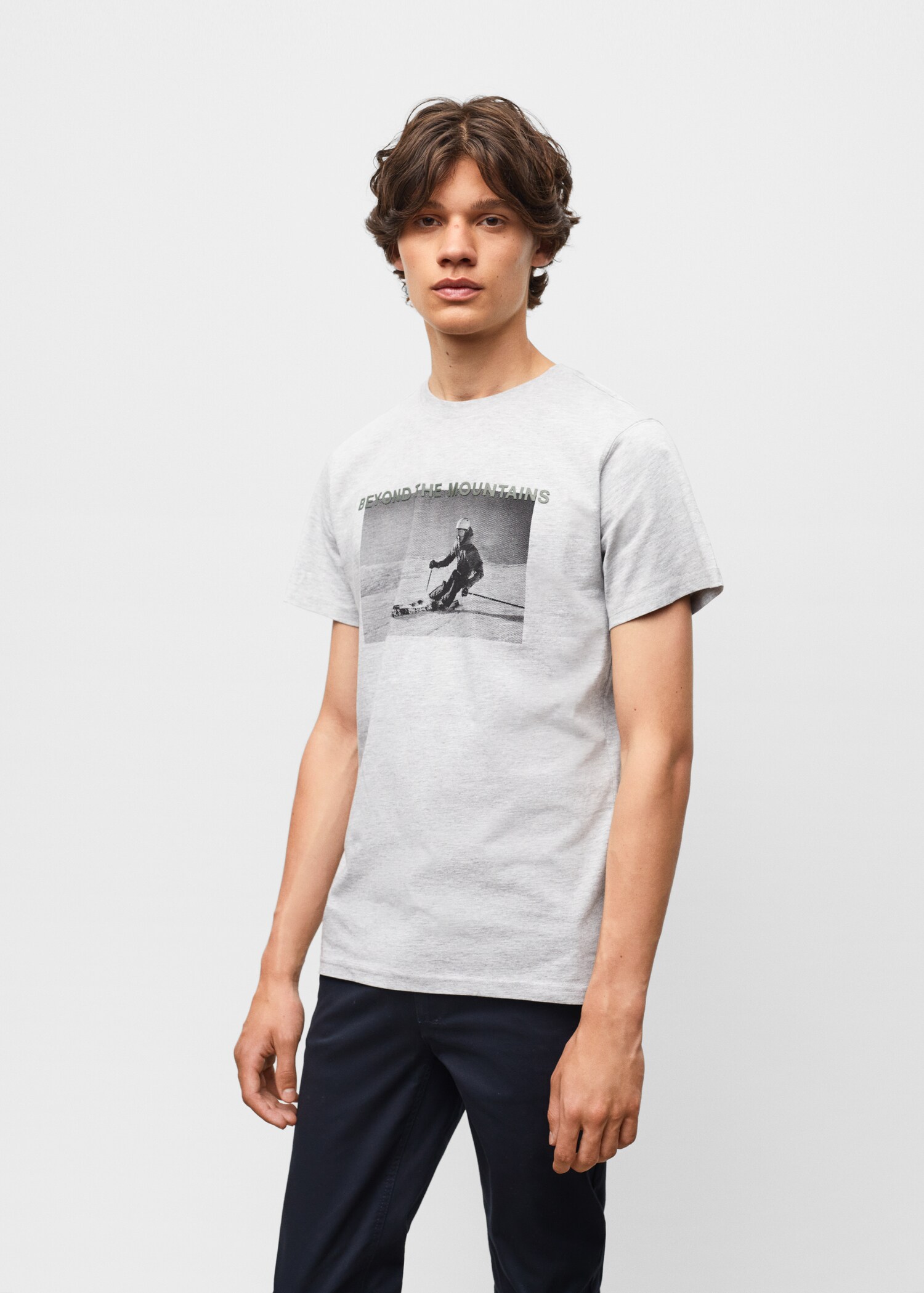 Printed cotton-blend T-shirt - Medium plane