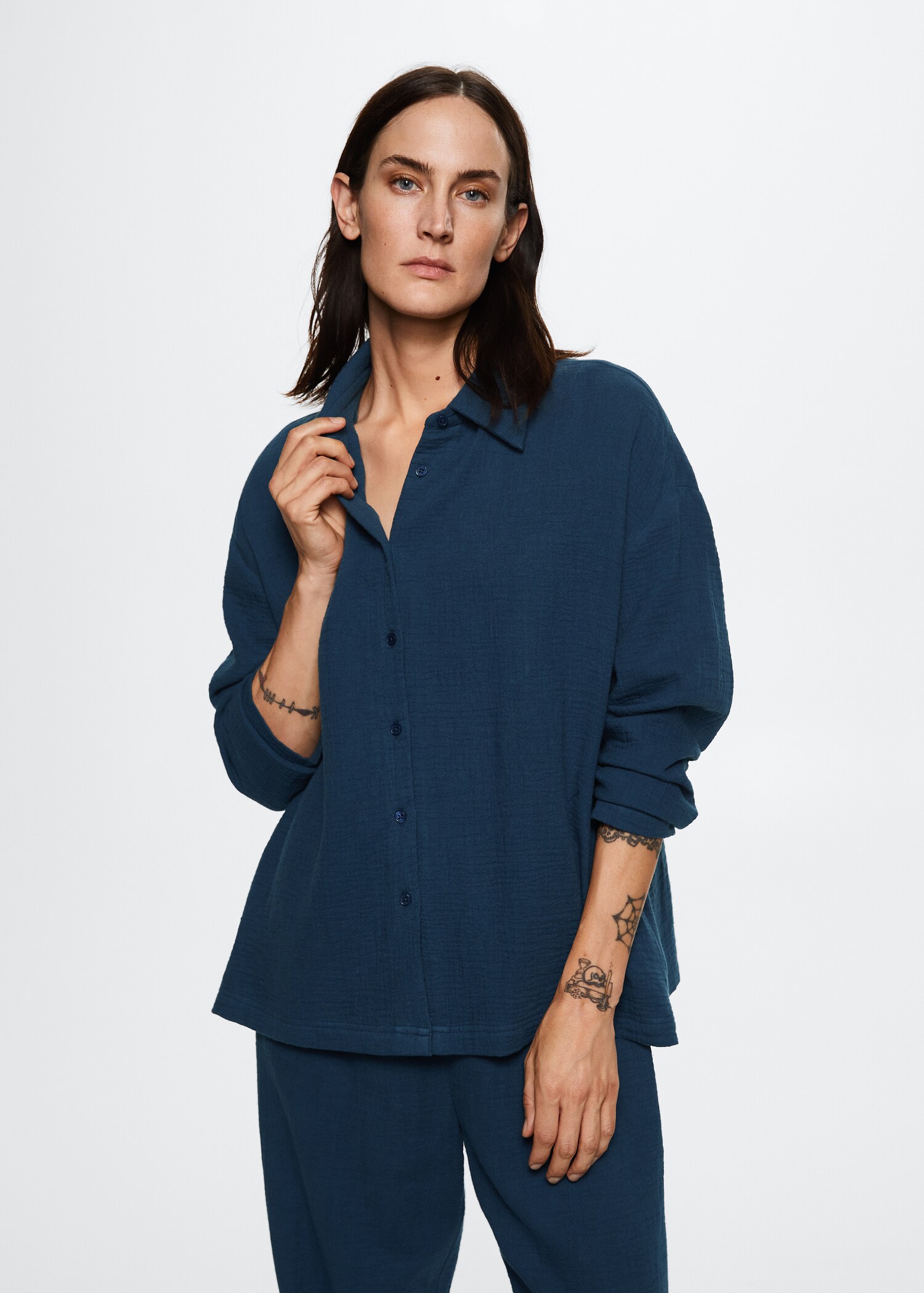 Cotton gauze pyjama shirt - Medium plane