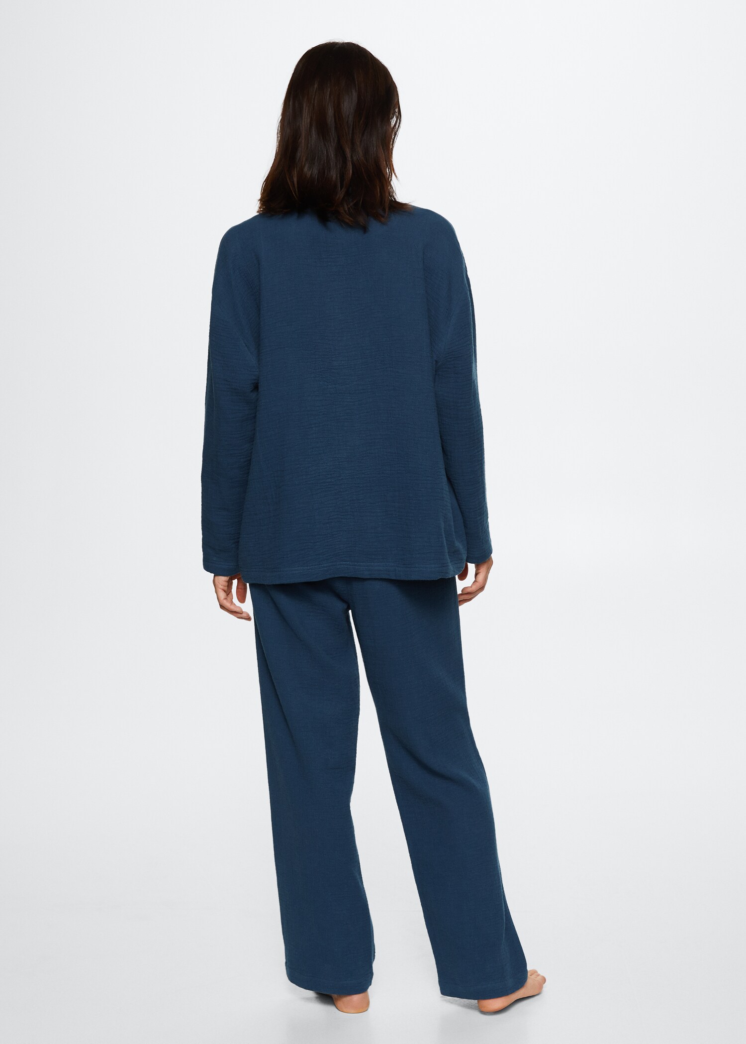 Cotton gauze pyjama shirt - Reverse of the article