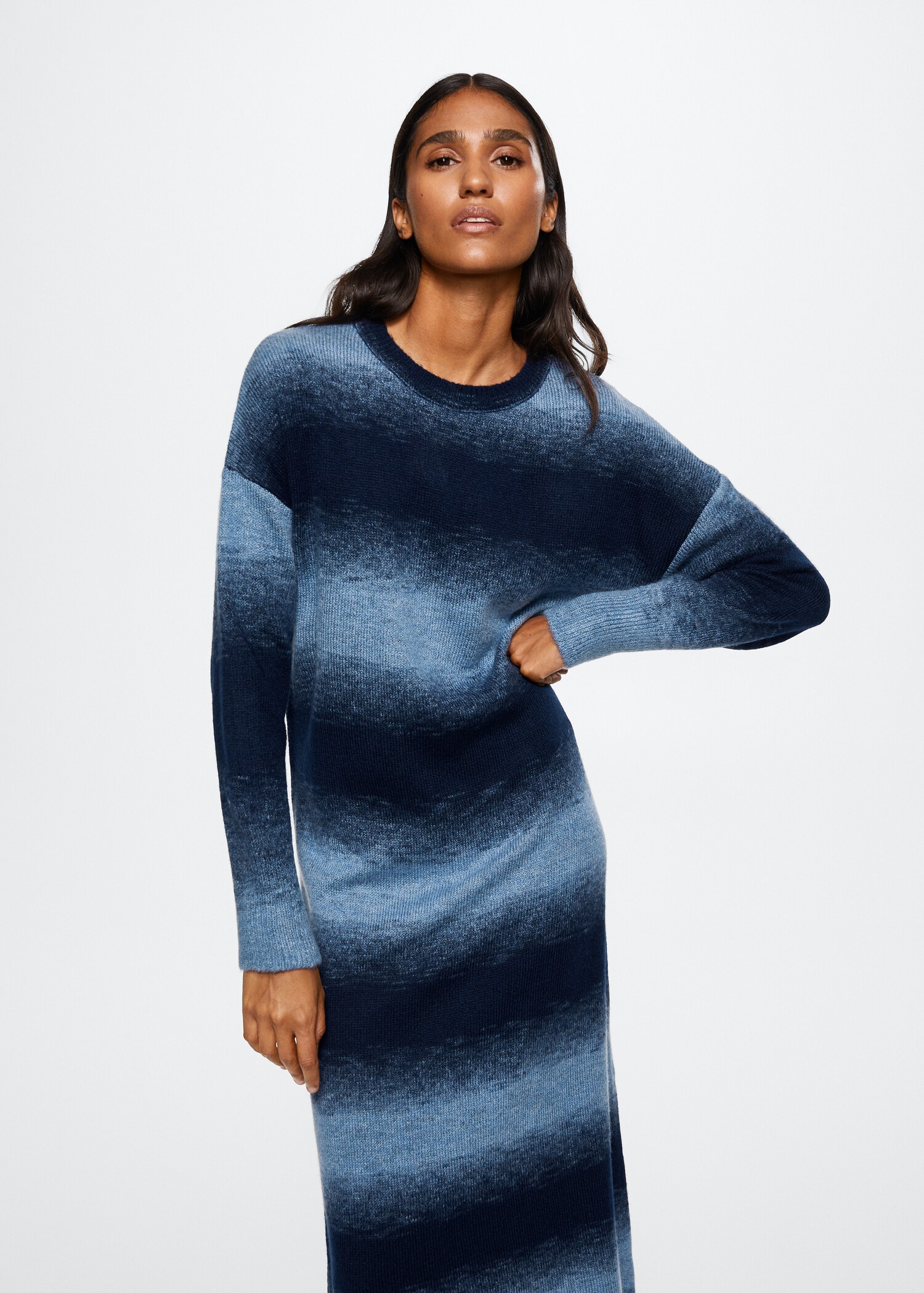 Vestido punto rayas - Plano medio