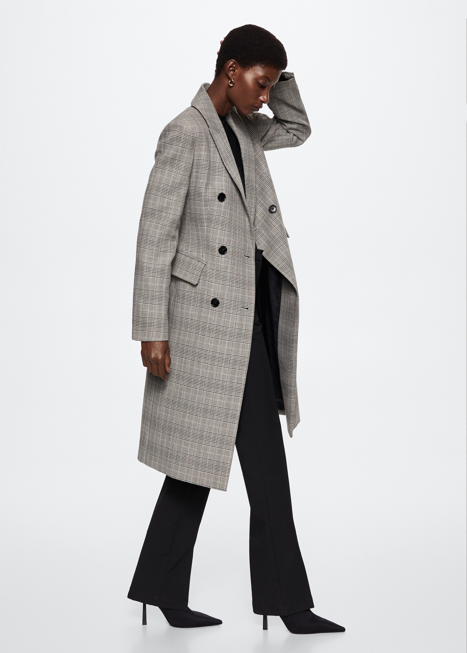 Double-breasted check coat - Details of the article 2