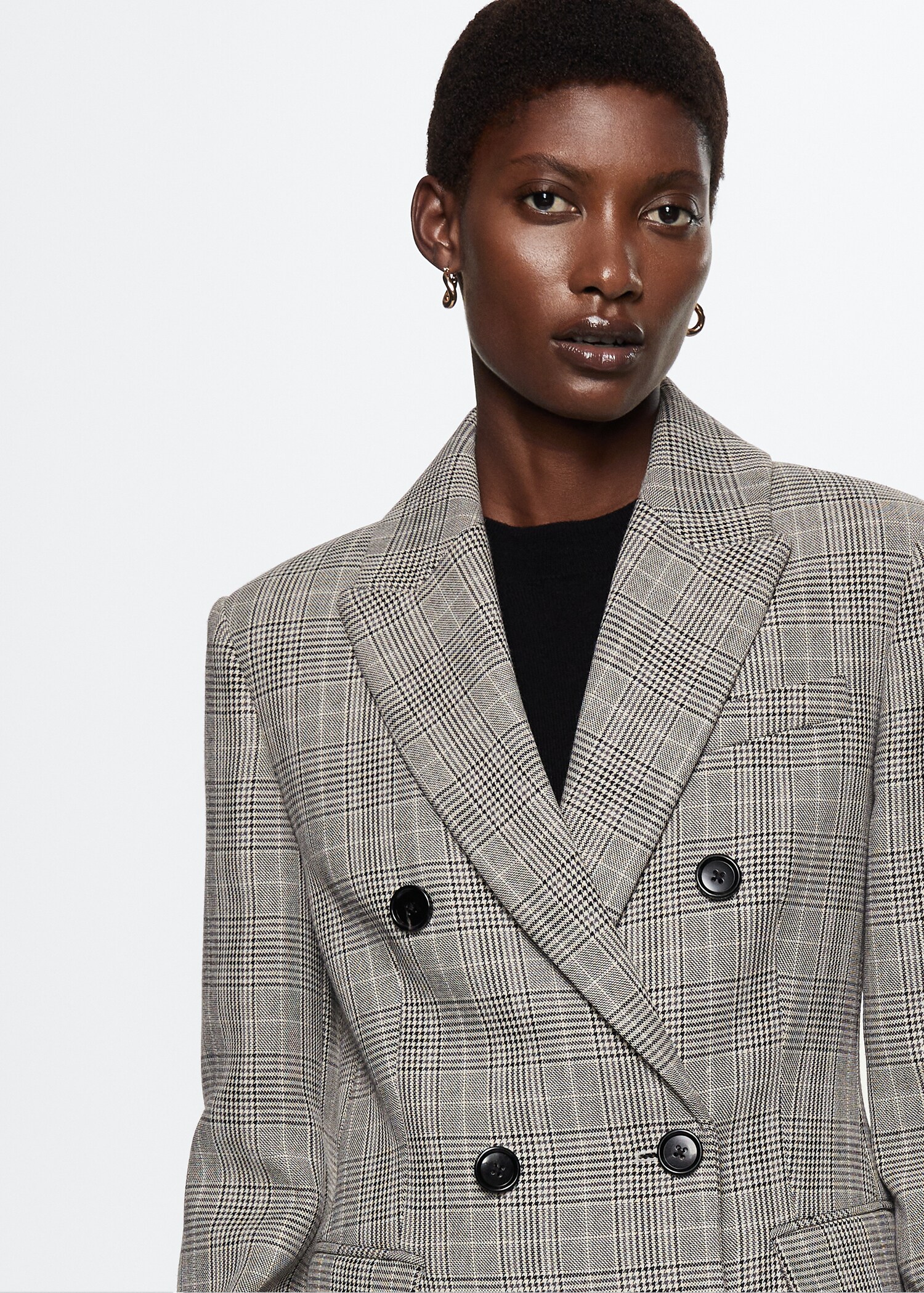 Double-breasted check coat - Details of the article 4