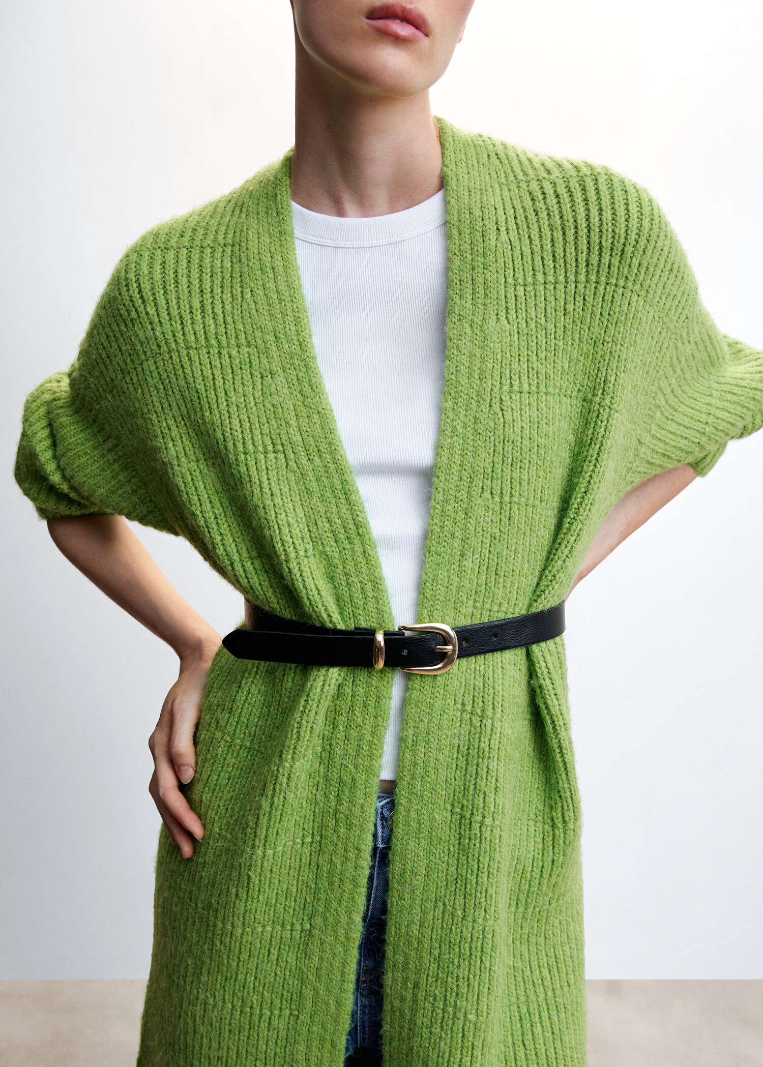 Ribbed knit cardigan - Details of the article 1
