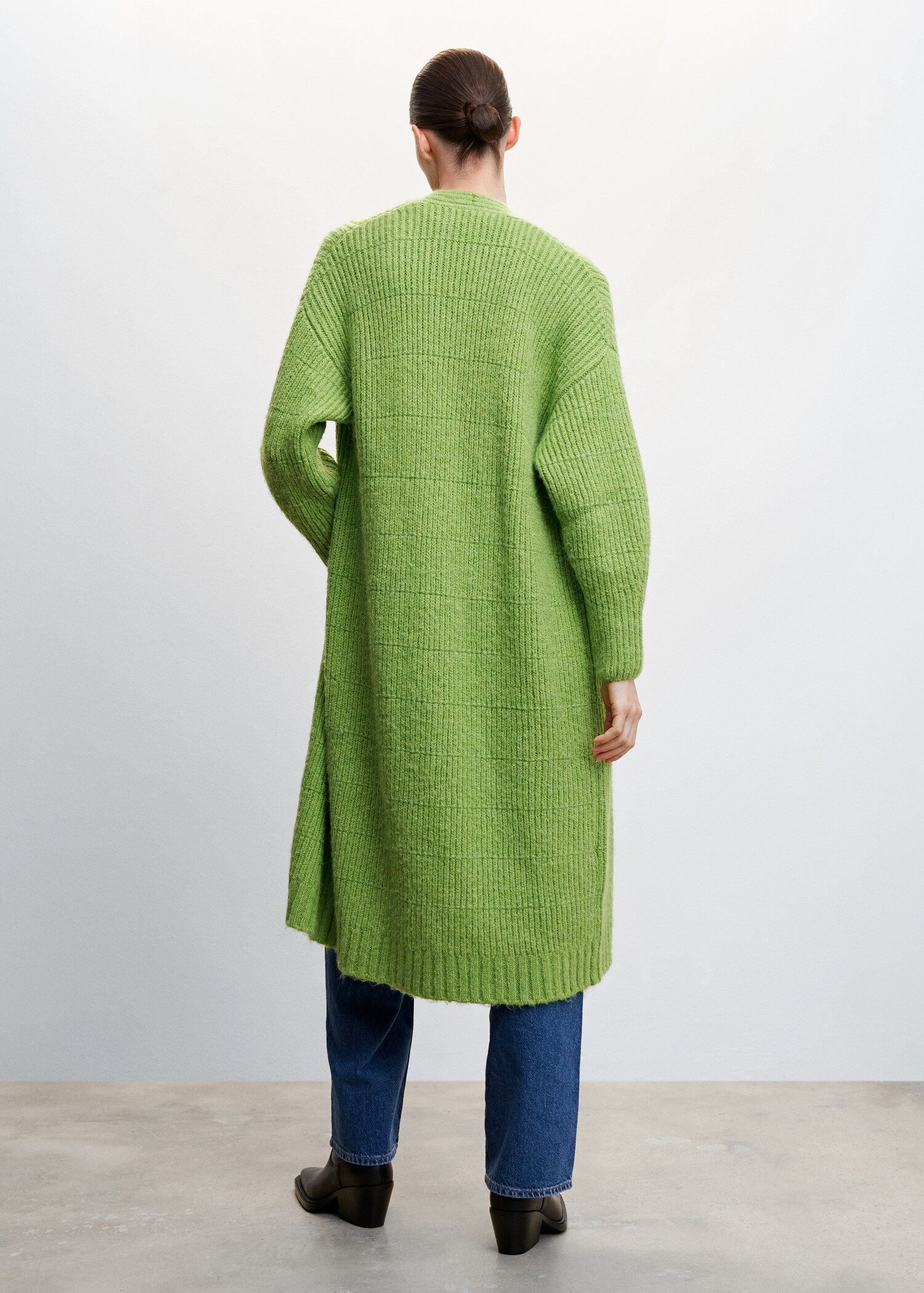 Ribbed knit cardigan - Reverse of the article