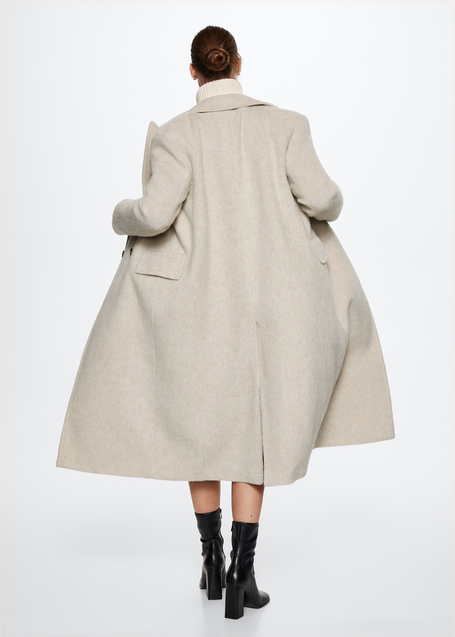 Manteau laine fausse fourrure - Verso de l’article