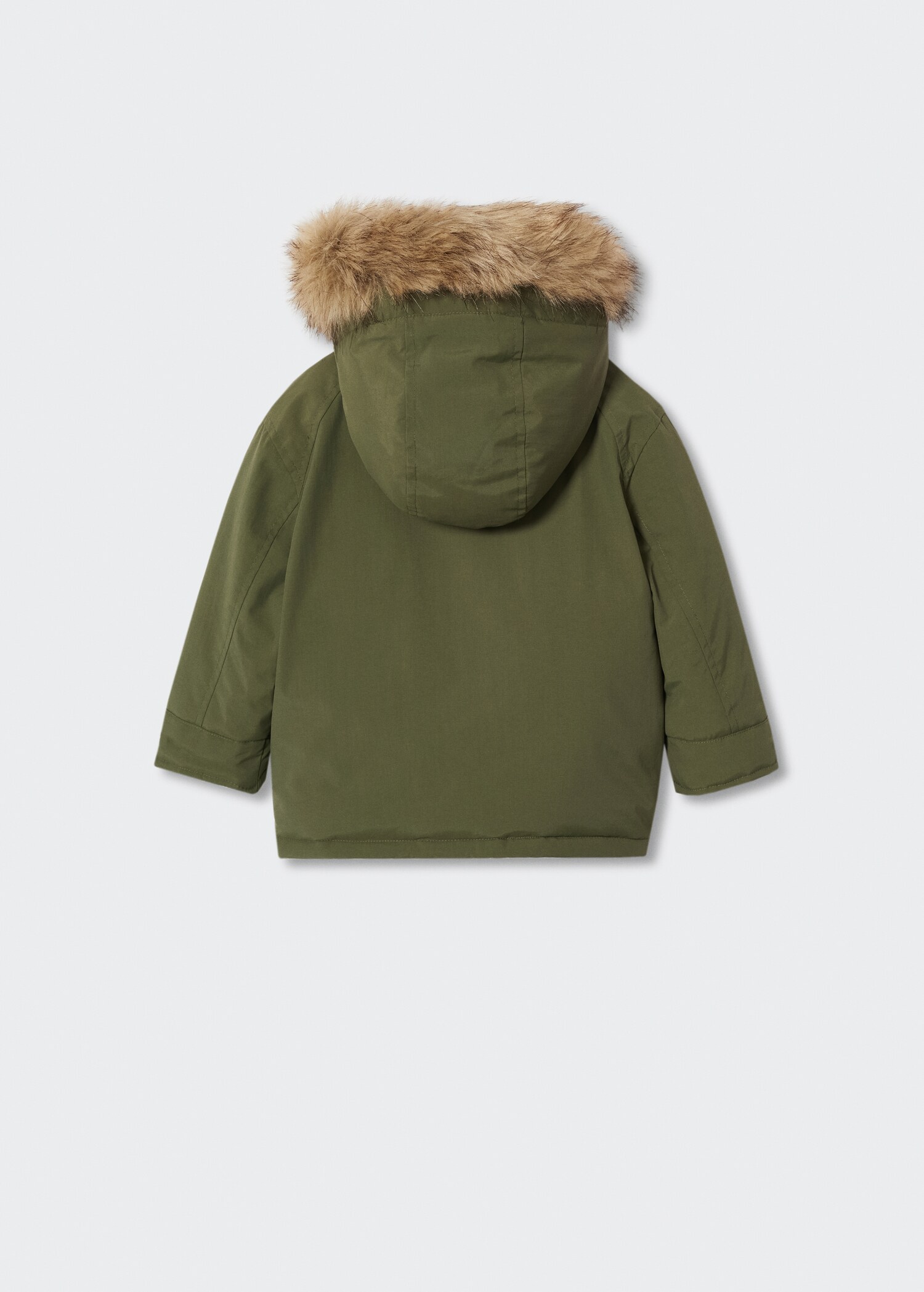 Kåpe med kunstig pelshette - Baksiden av artikkelen