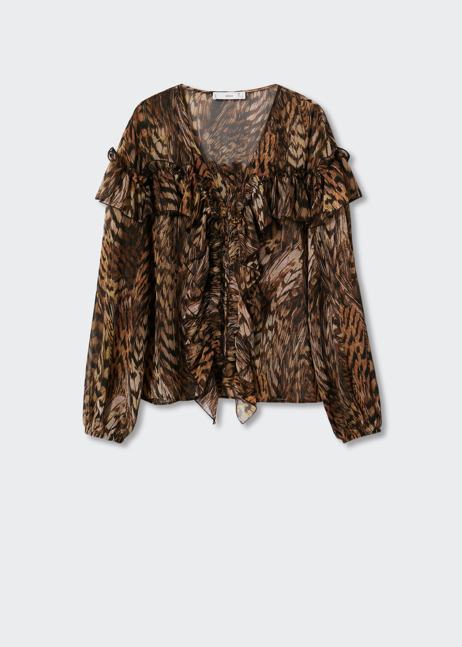 Animal print ruffled blouse - Article without model