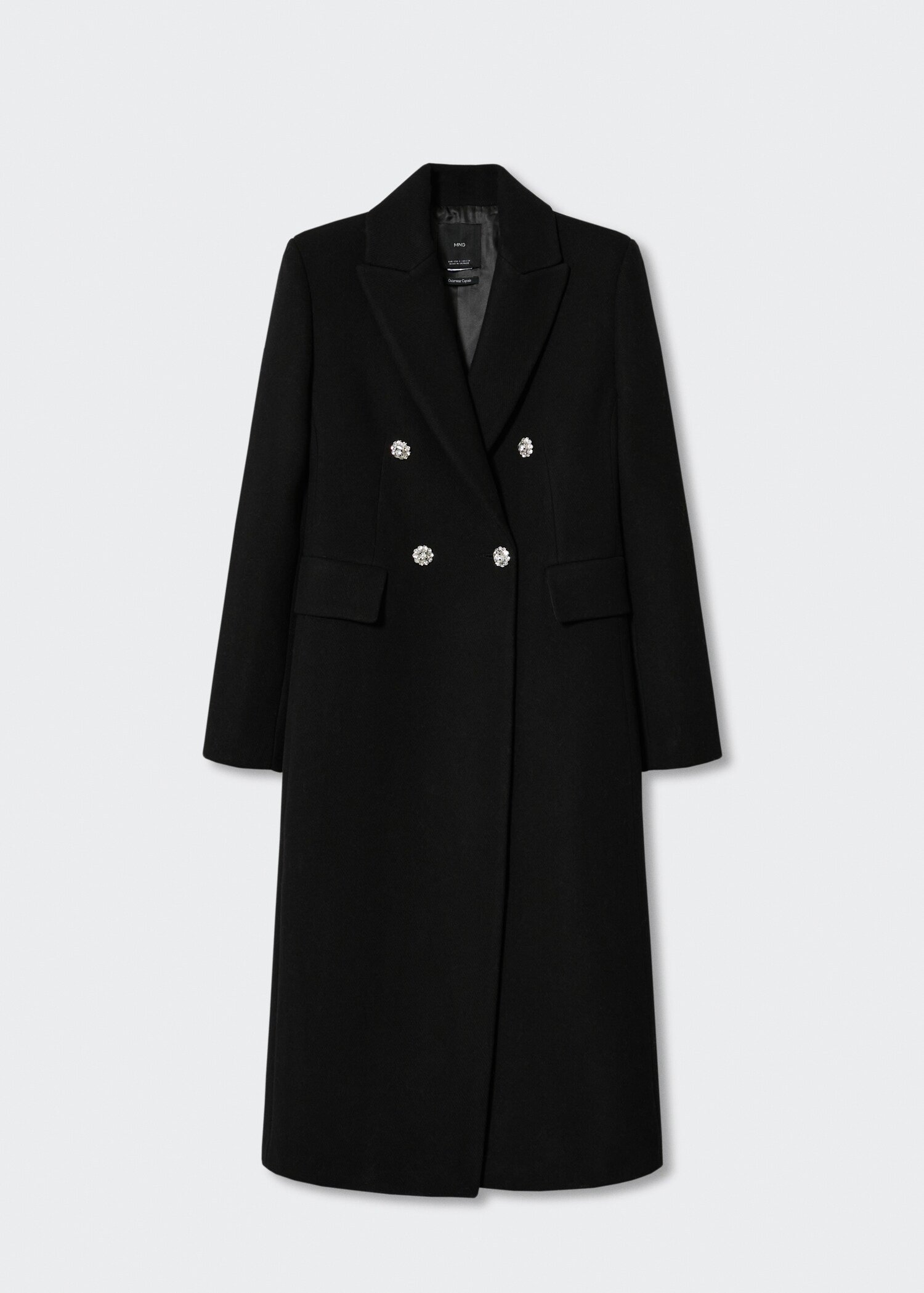 Manteau laine boutons bijoux - Article sans modèle