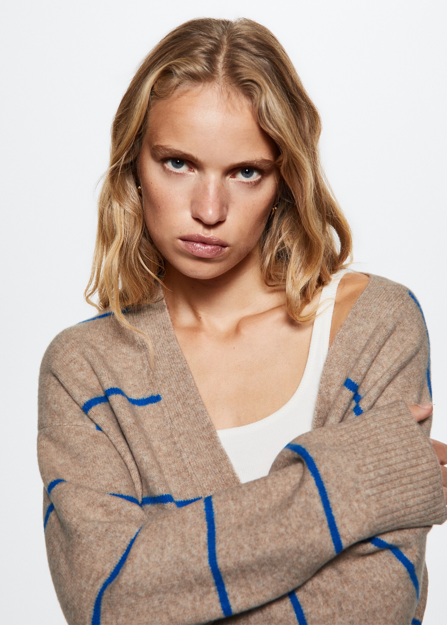 Striped cardigan with buttons - Details of the article 1