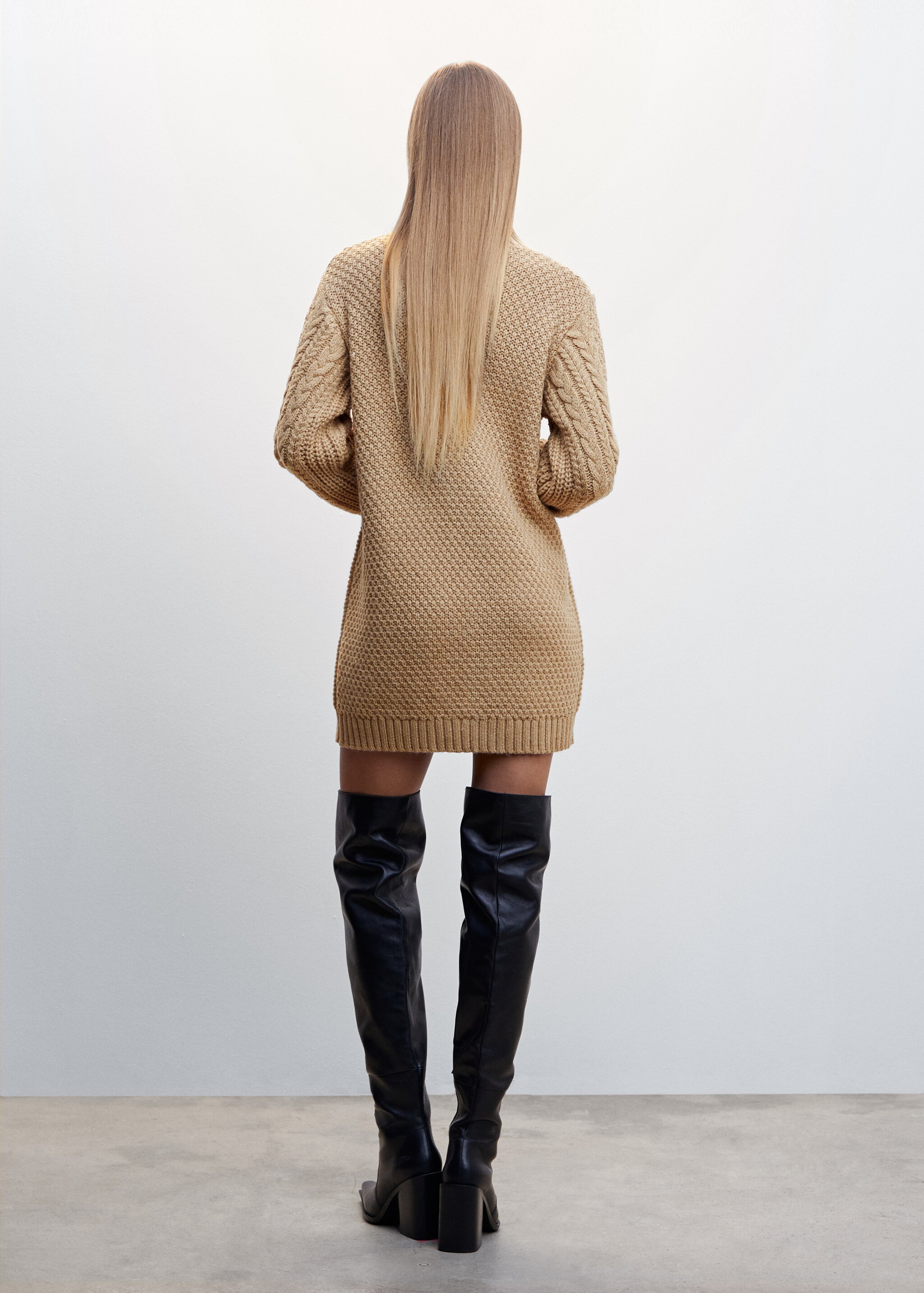 Knitted Perkins neck dress - Reverse of the article
