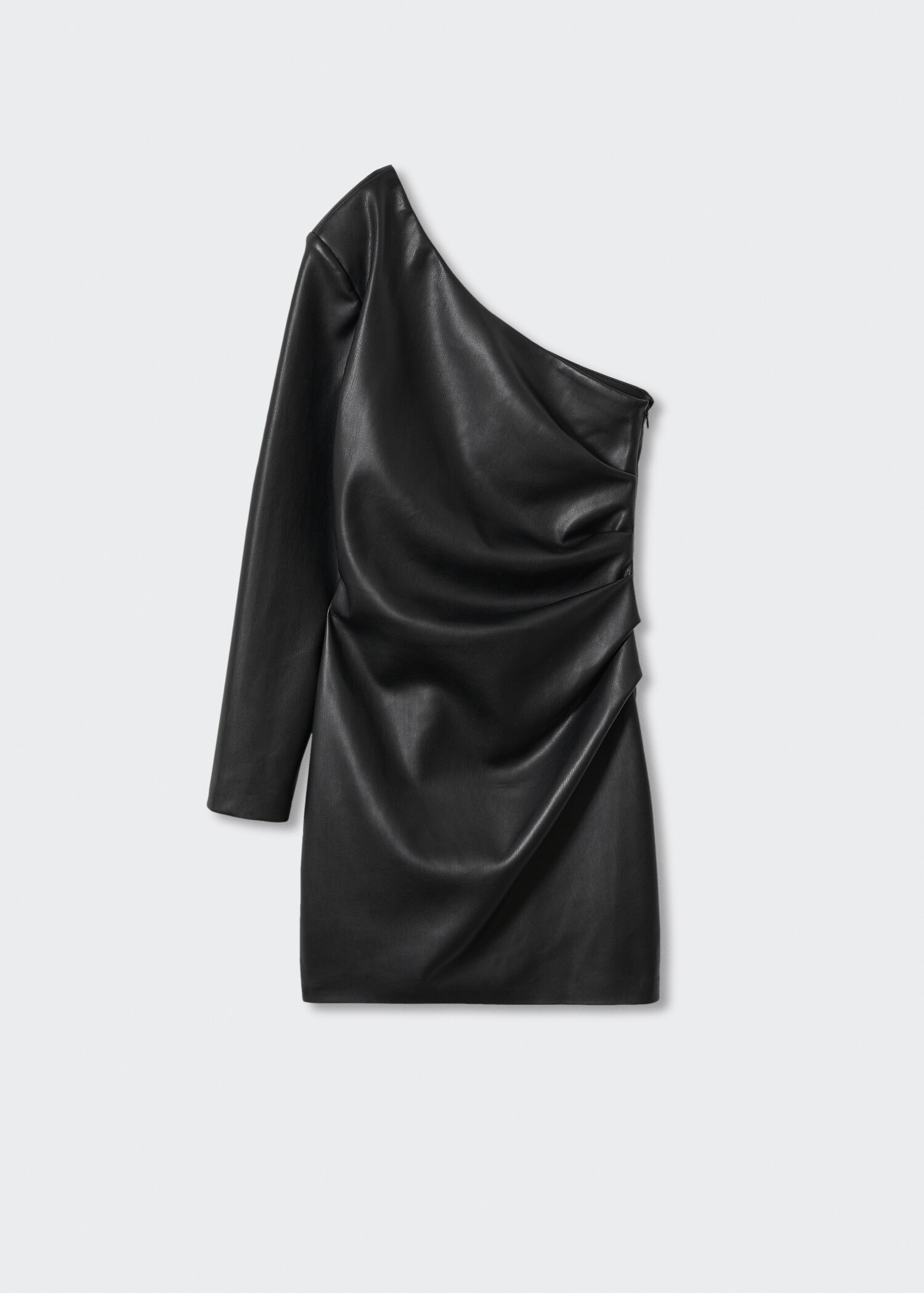 Asymmetrisches Kleid mit Leder-Effekt - Artikel ohne Model