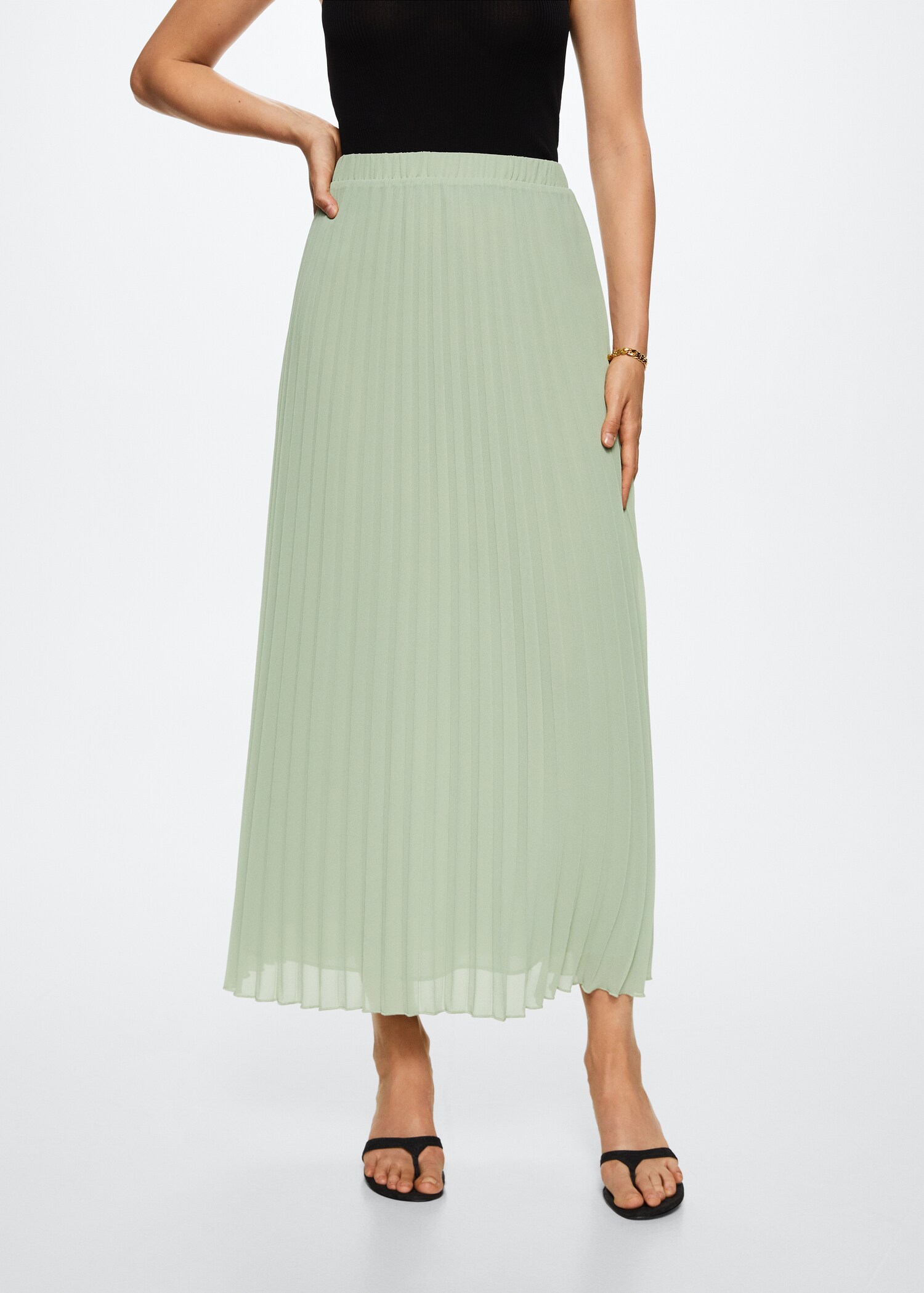 Pleated midi skirt - Medium plane