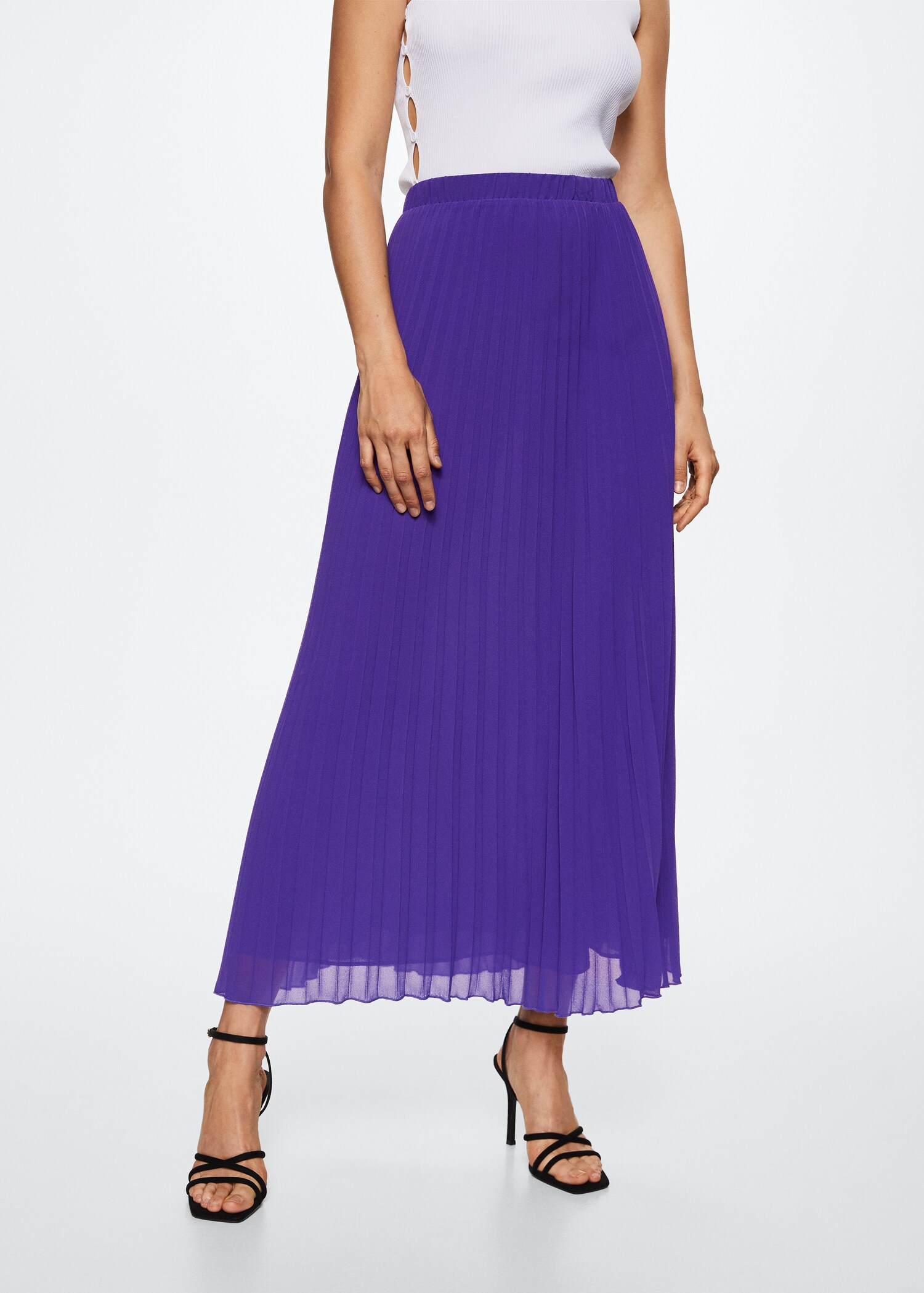 Pleated midi skirt - Medium plane