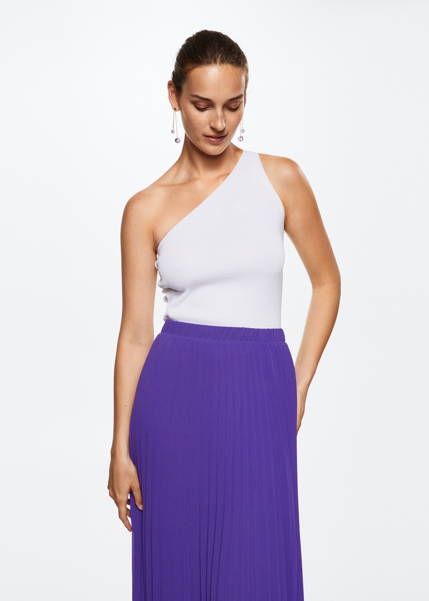 Pleated midi skirt - Details of the article 1