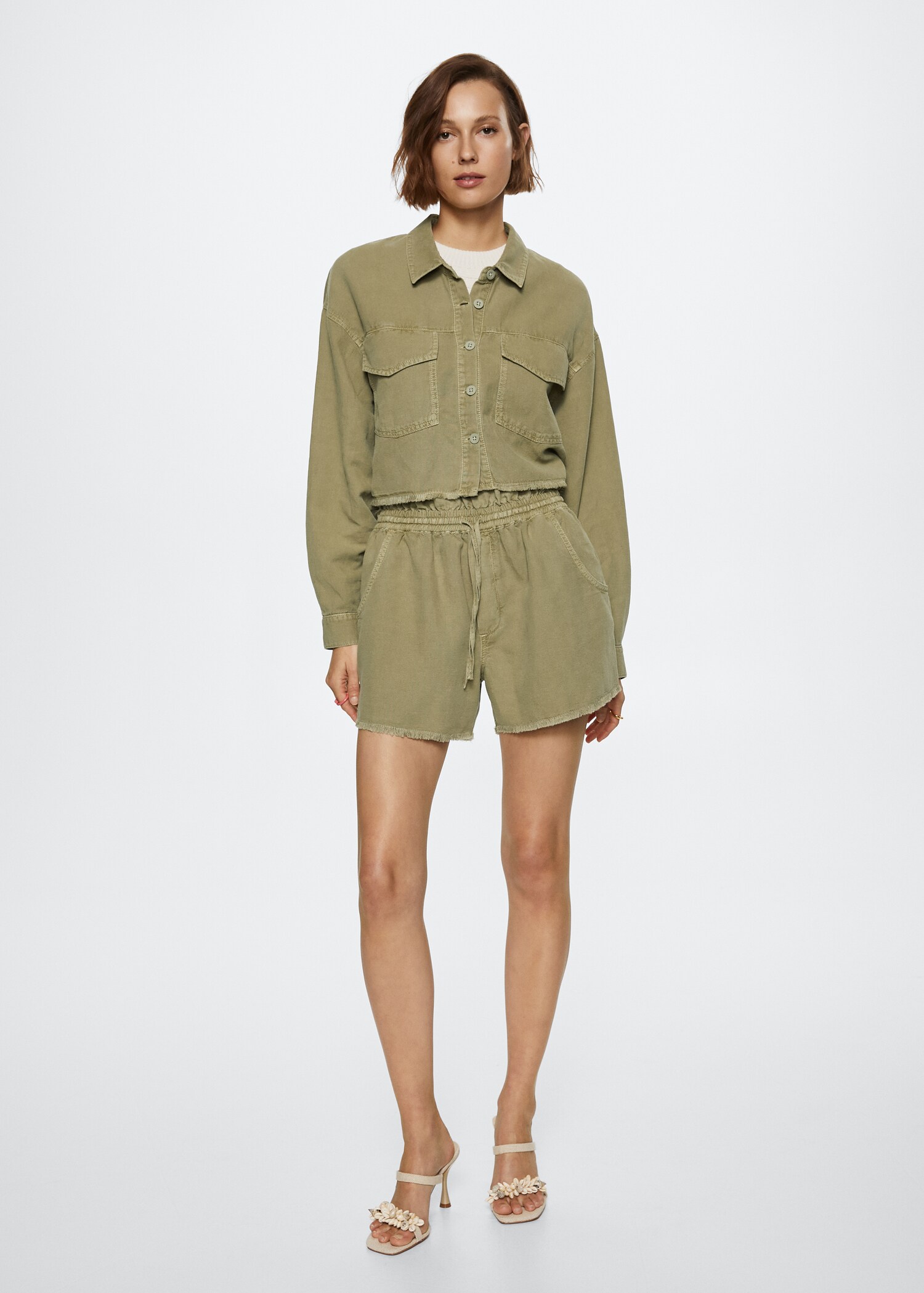 Cotton linen-blend shorts - Details of the article 6