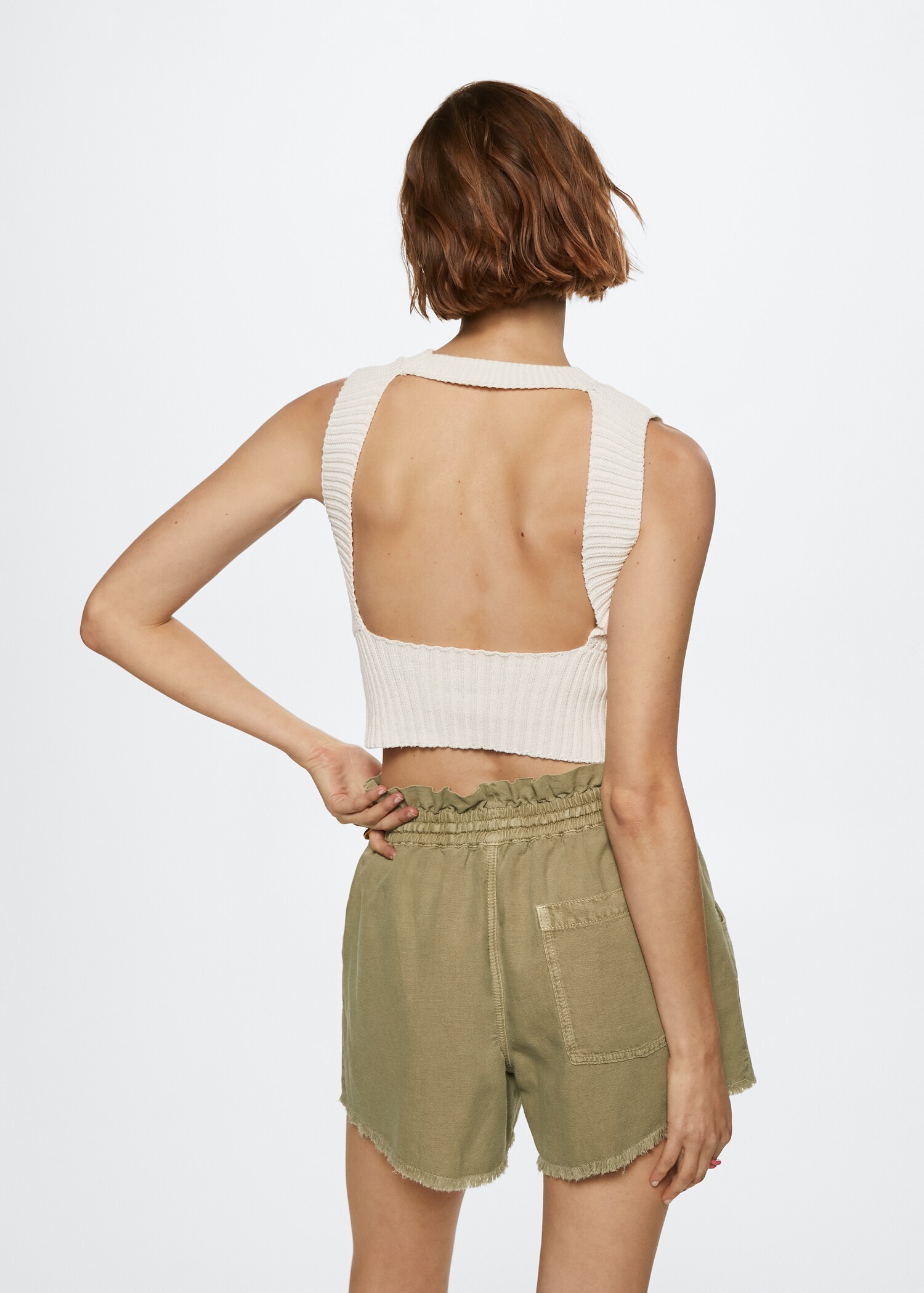 Cotton linen-blend shorts - Reverse of the article