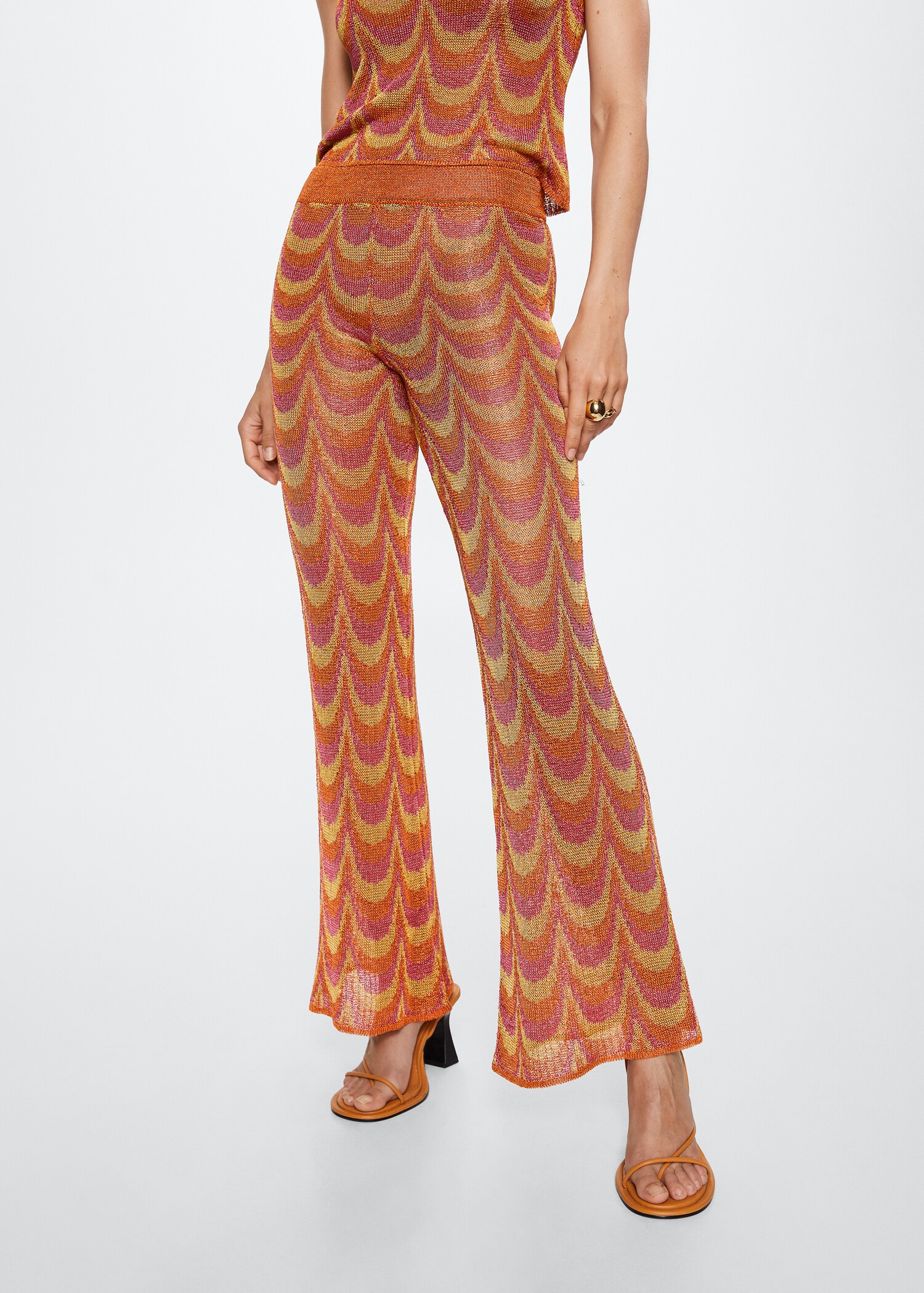 Flared knitted trousers - Medium plane