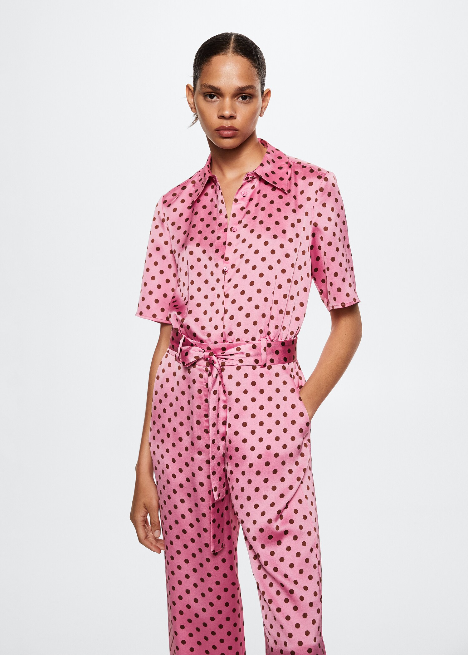 Polka-dot belt jumpsuit - Medium plane