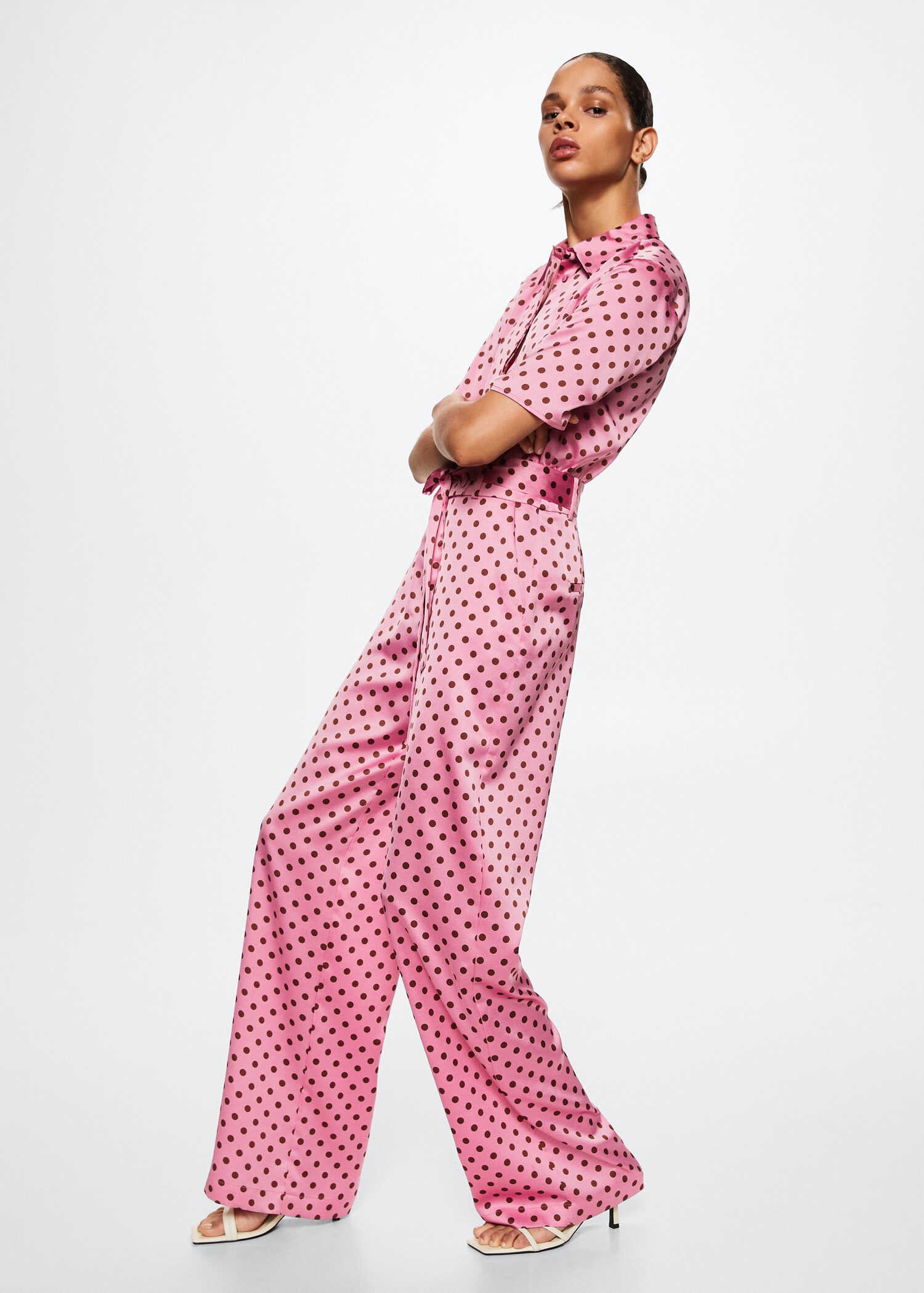 Polka-dot belt jumpsuit - Details of the article 1