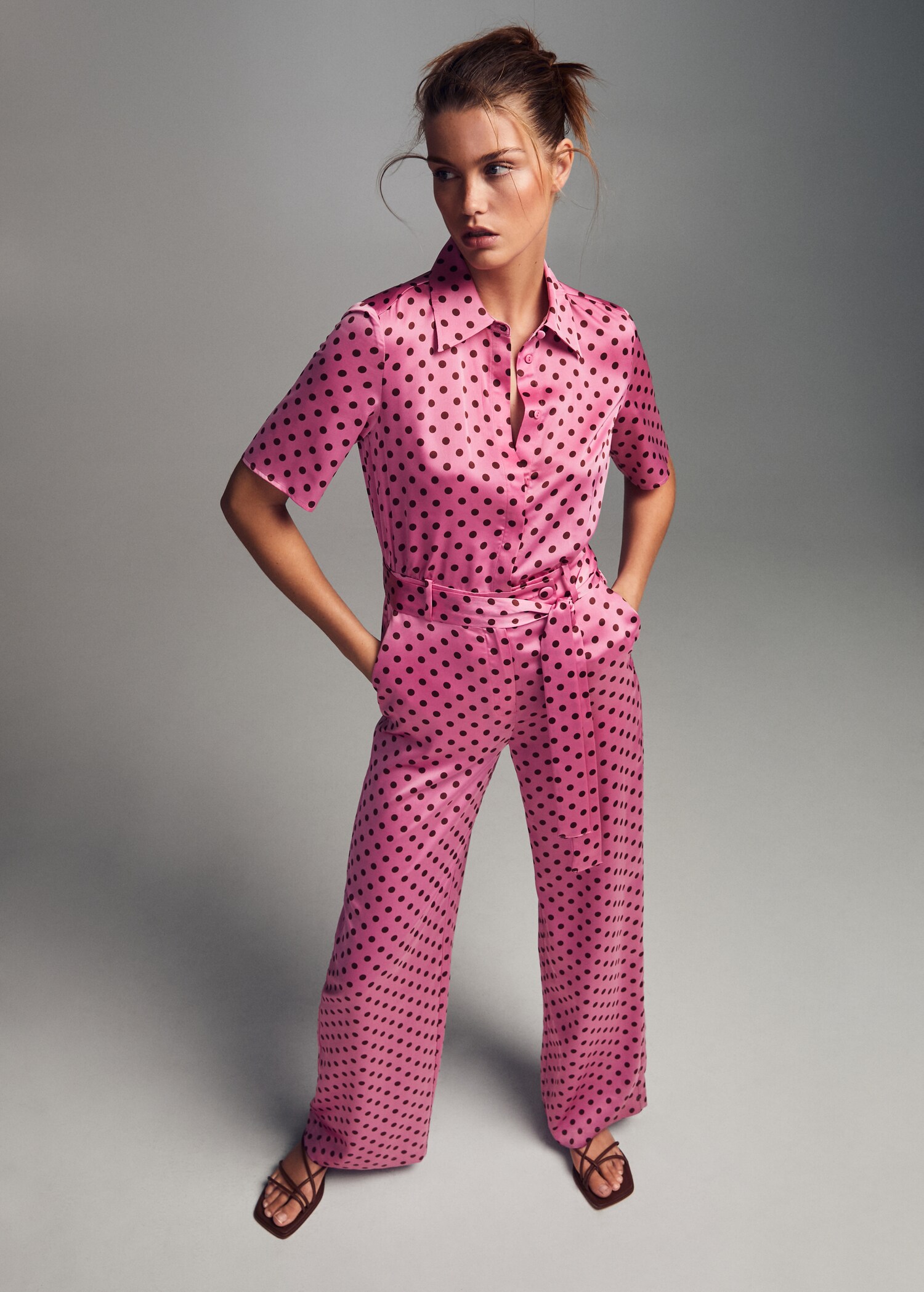 Polka-dot belt jumpsuit - Details of the article 7