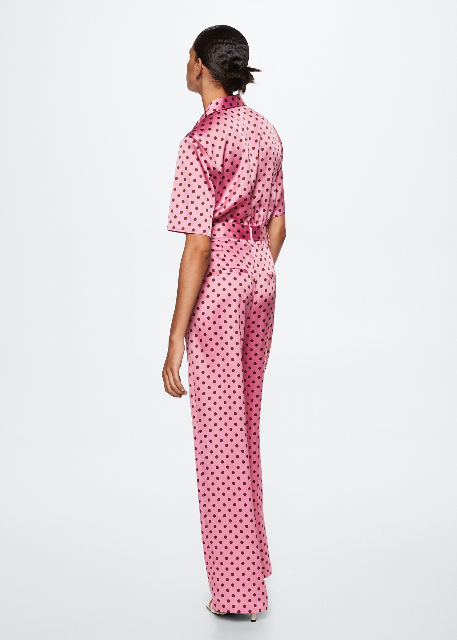 Polka-dot belt jumpsuit - Reverse of the article
