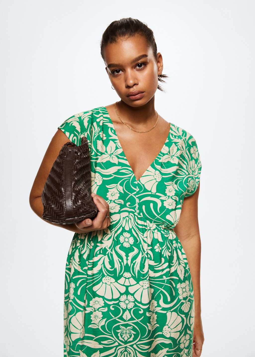 Flowy flower printed dress Women MANGO Gibraltar