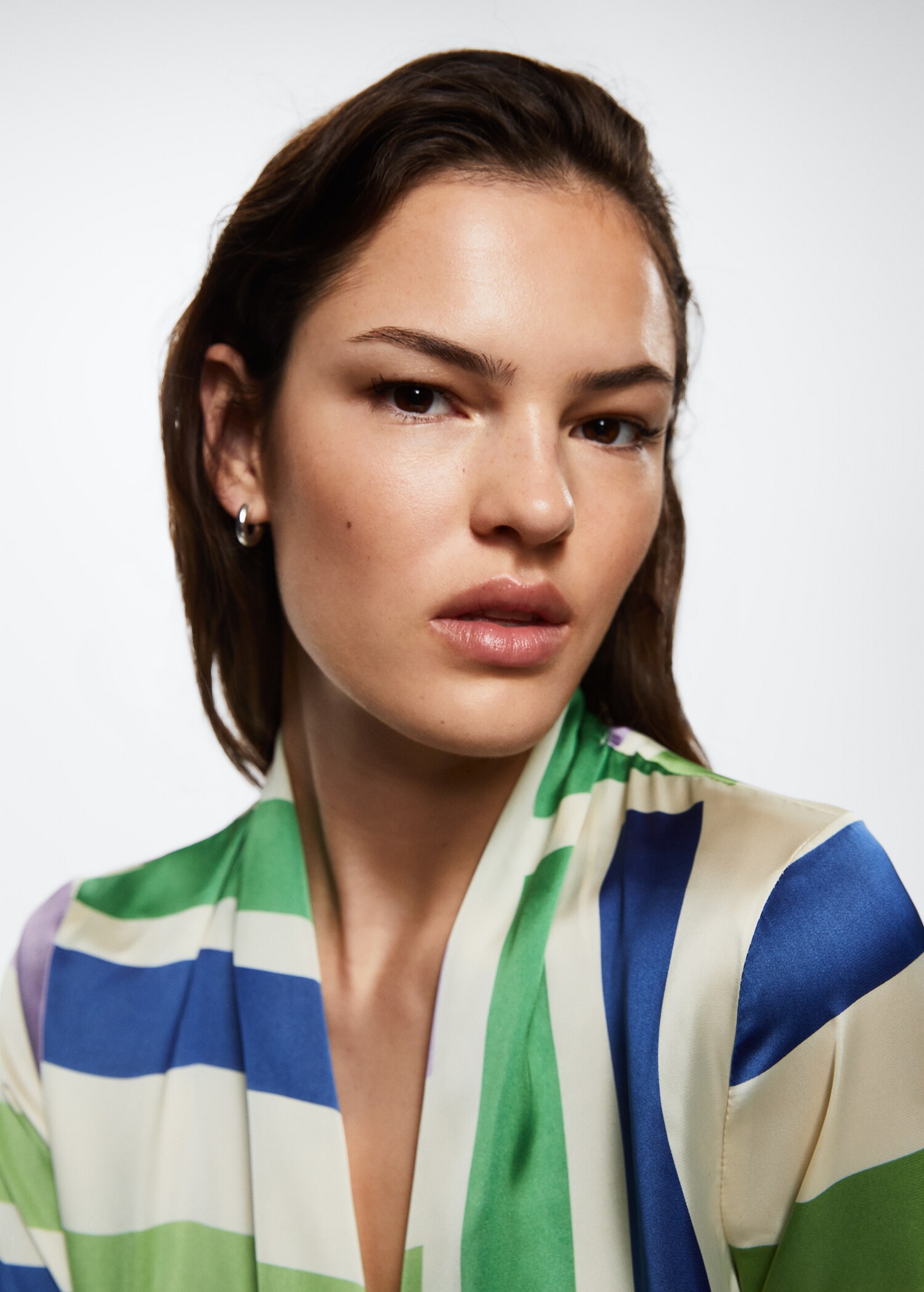Striped wrap blouse - Details of the article 2