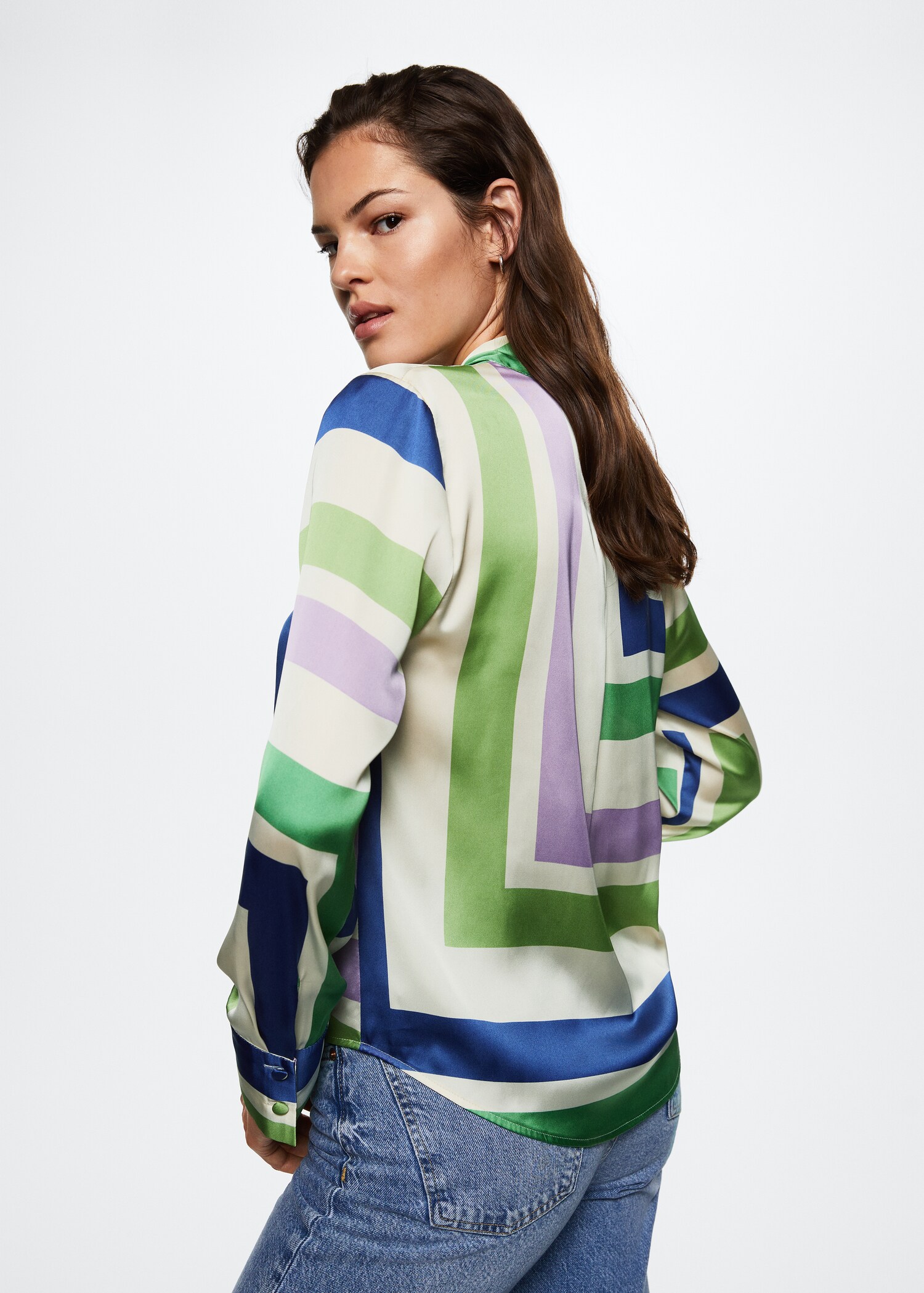 Striped wrap blouse - Reverse of the article