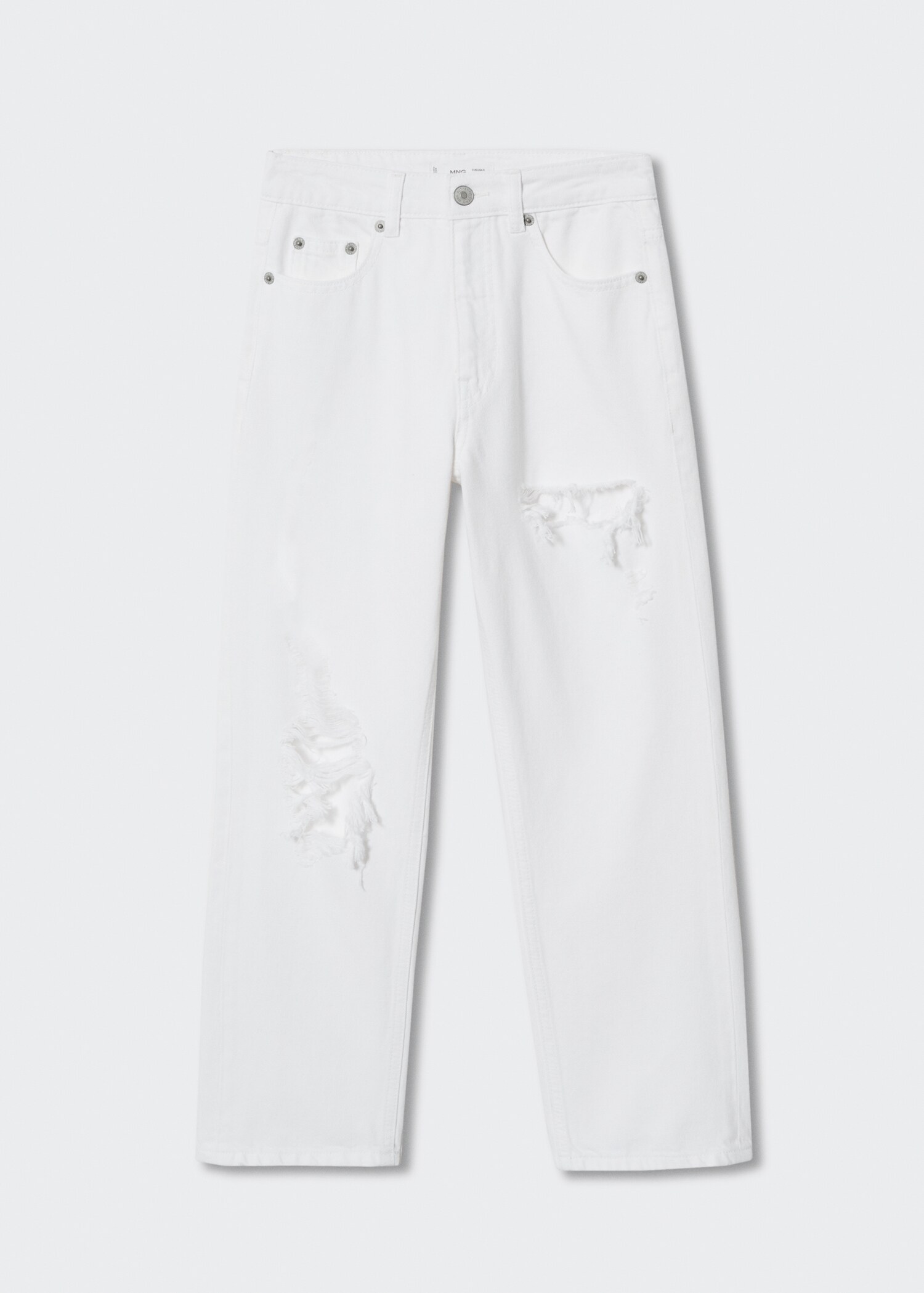 Straight-fit decorative rips jeans - Article without model