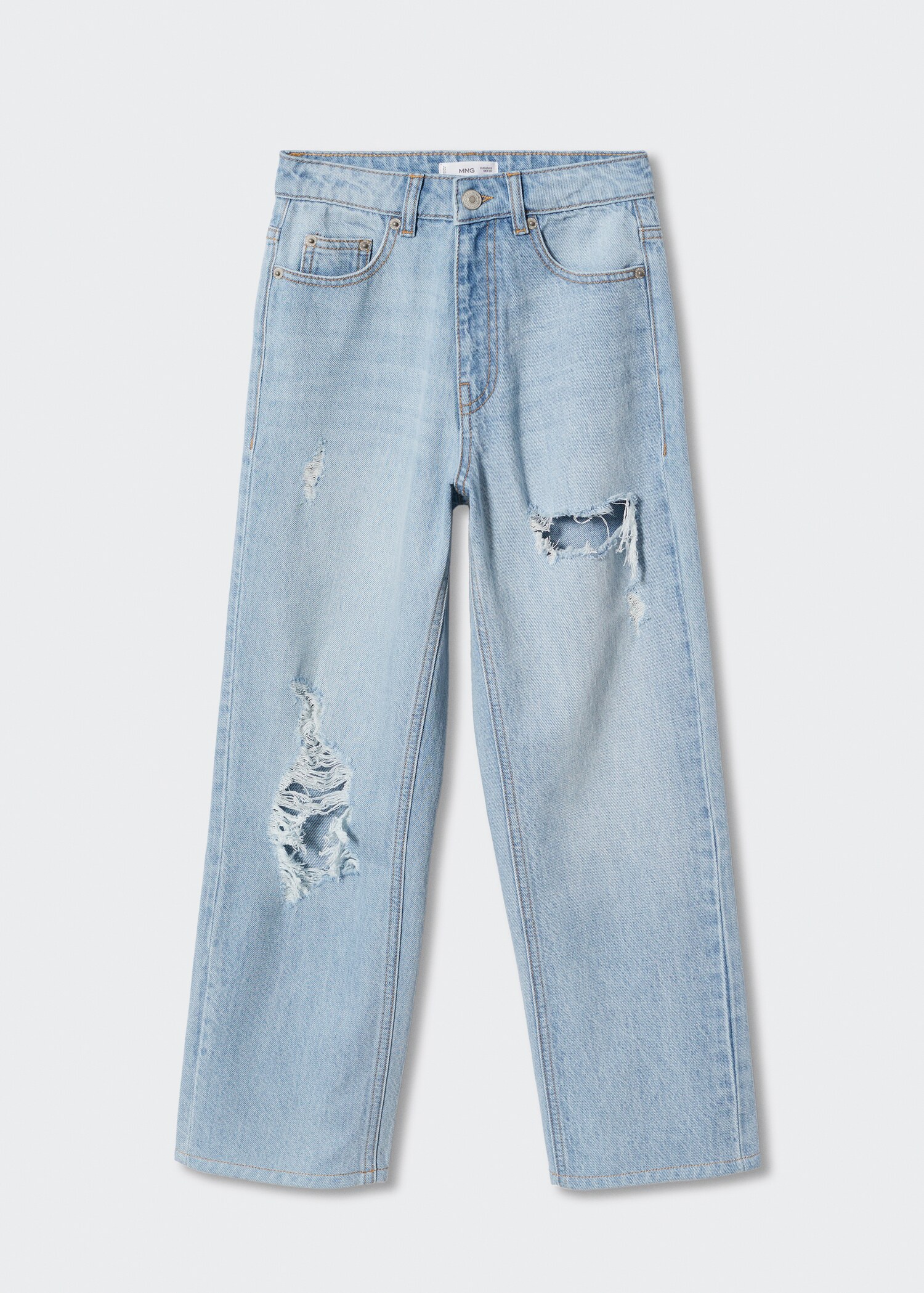 Straight-fit decorative rips jeans - Article without model