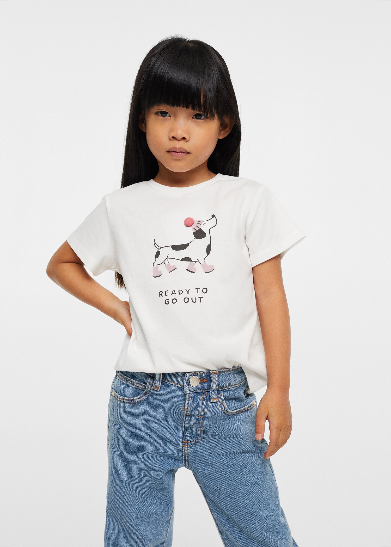 Turned-up straight jeans - Medium plane