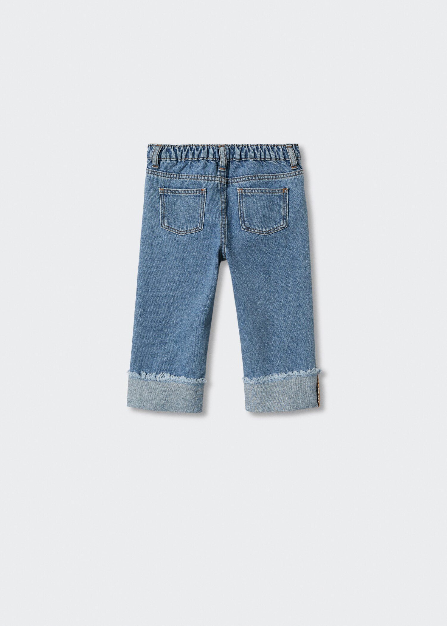 Turned-up straight jeans - Reverse of the article