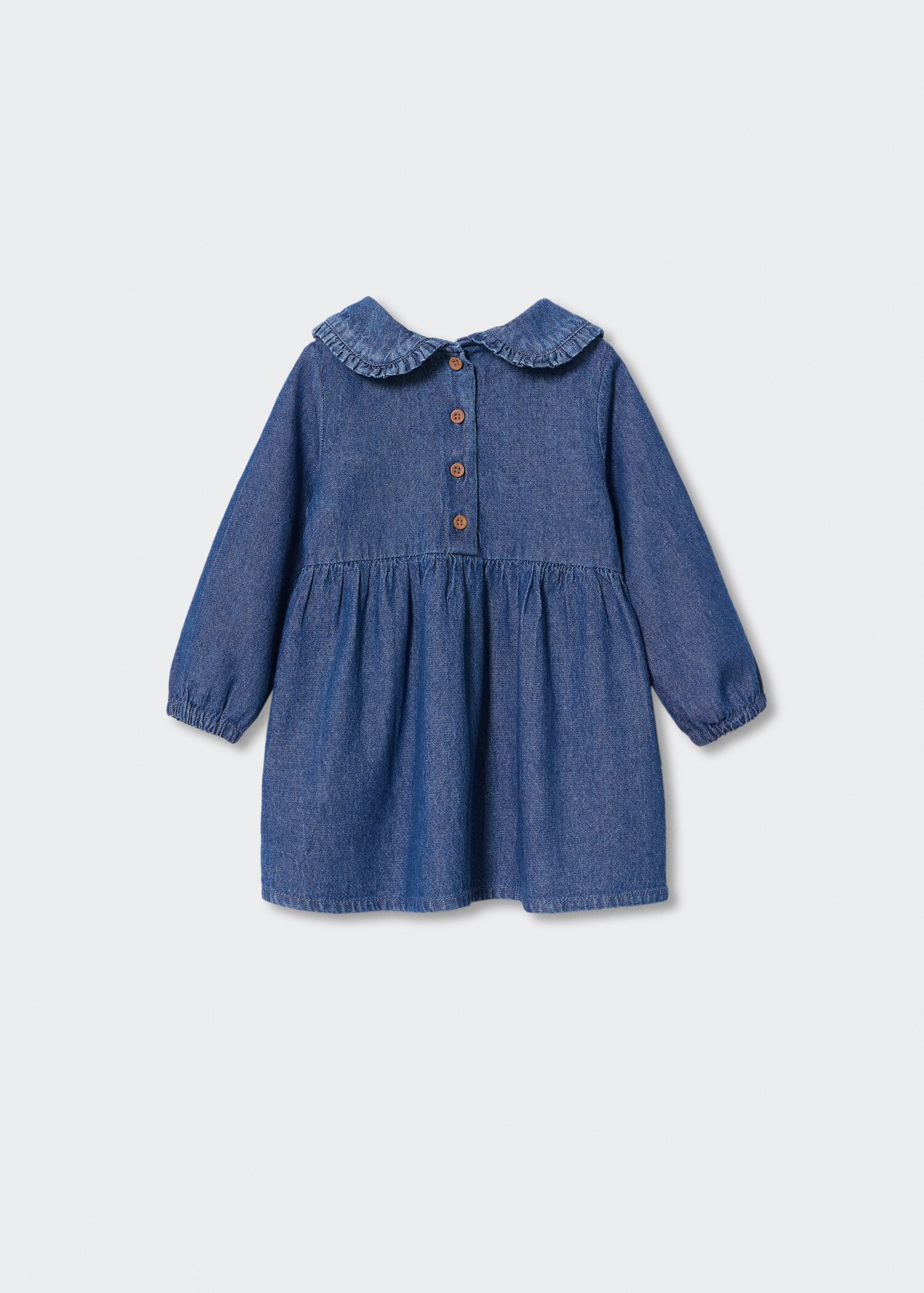 Vestido denim cuello babydoll - Reverso del artículo