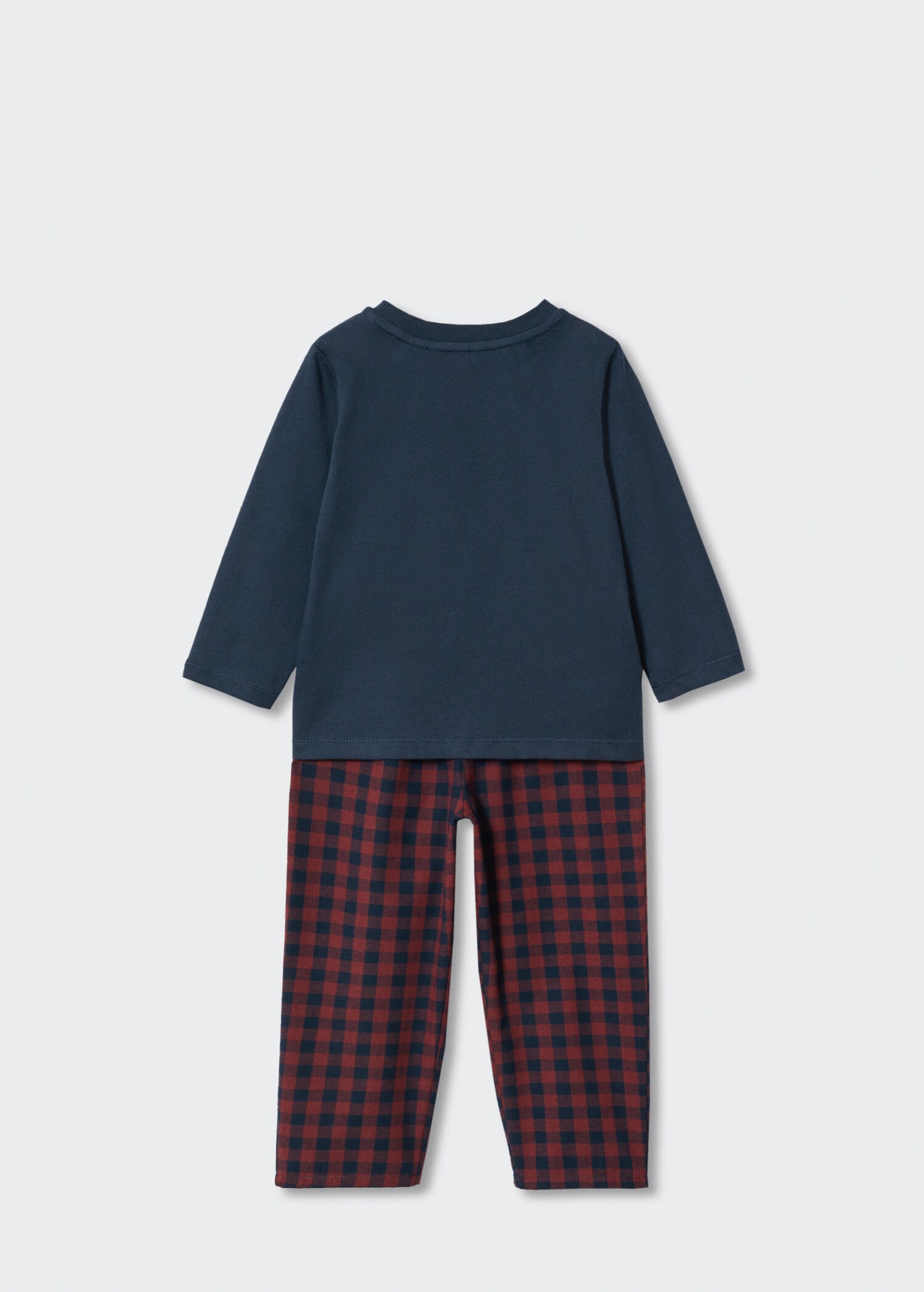 Two-pieces check long pyjamas - Reverse of the article