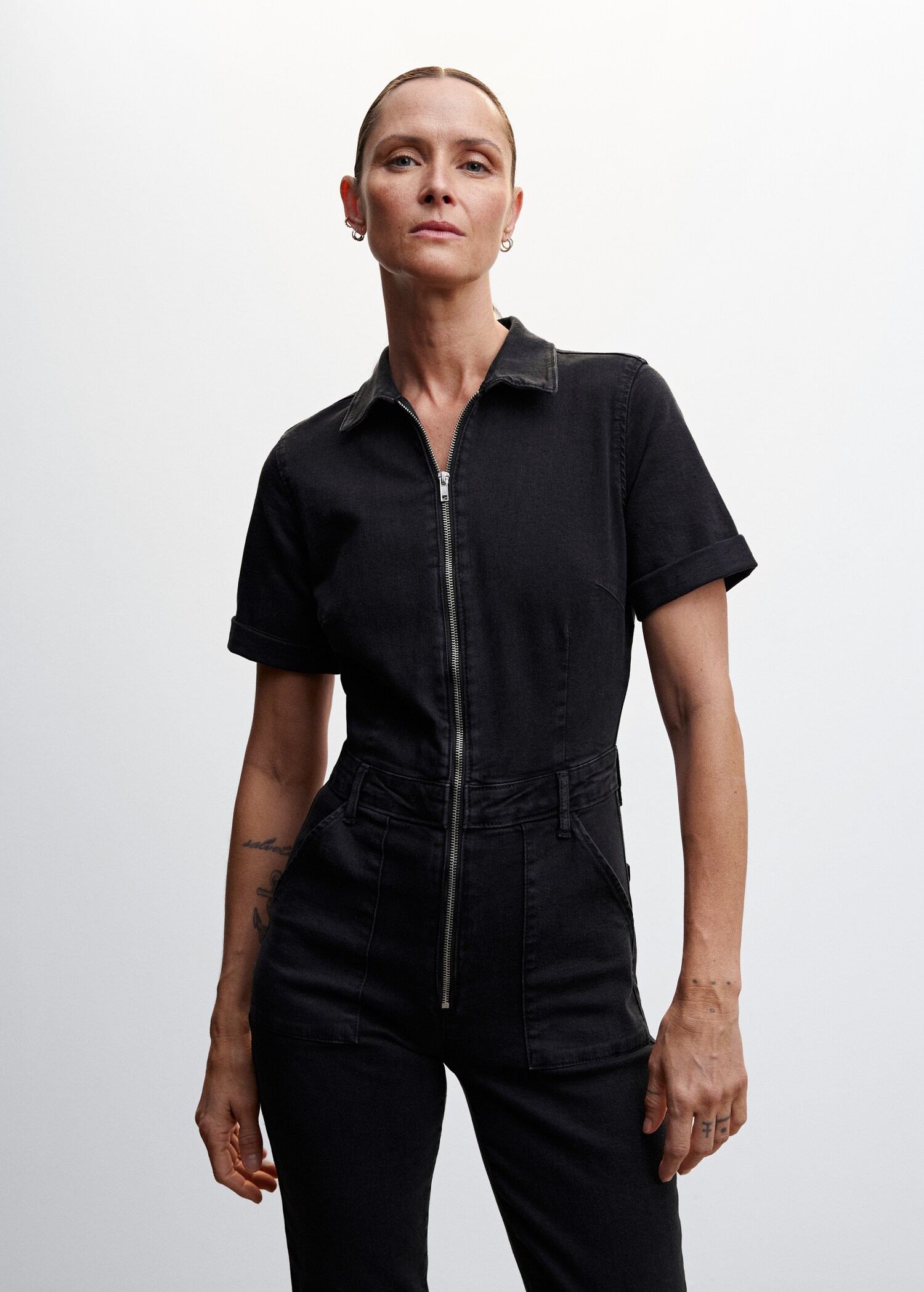 Long denim jumpsuit - Medium plane