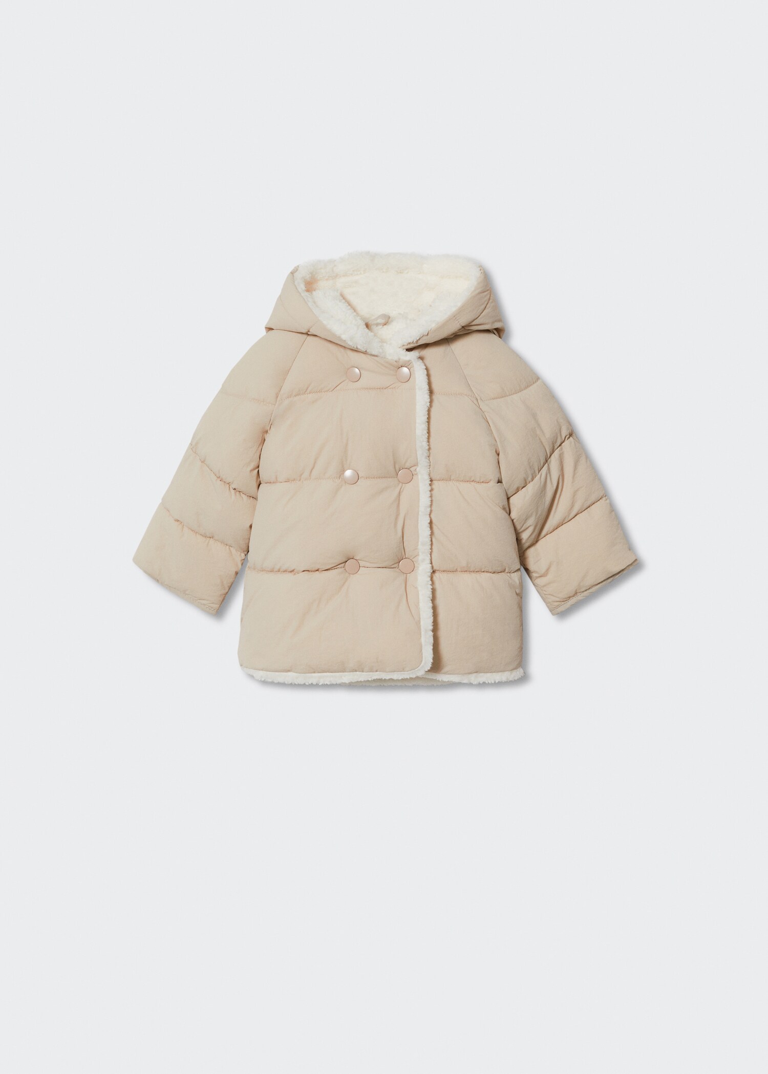 Padded anorak with shearling lining - Article without model