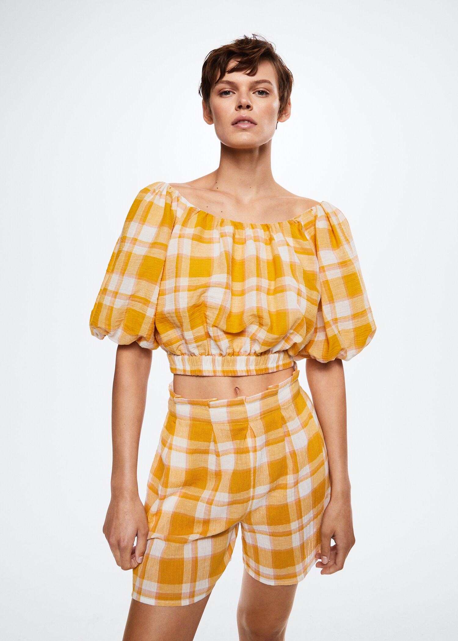Blouse à carreaux coton - Plan moyen