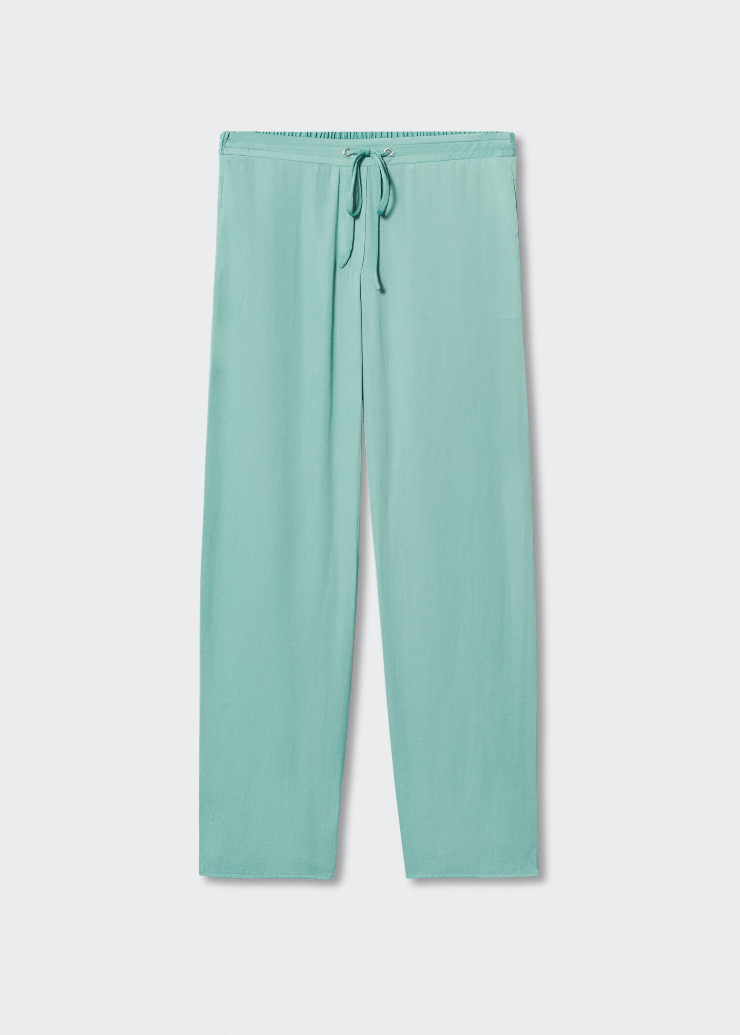 Satin-finish elastic waist trousers - Article without model