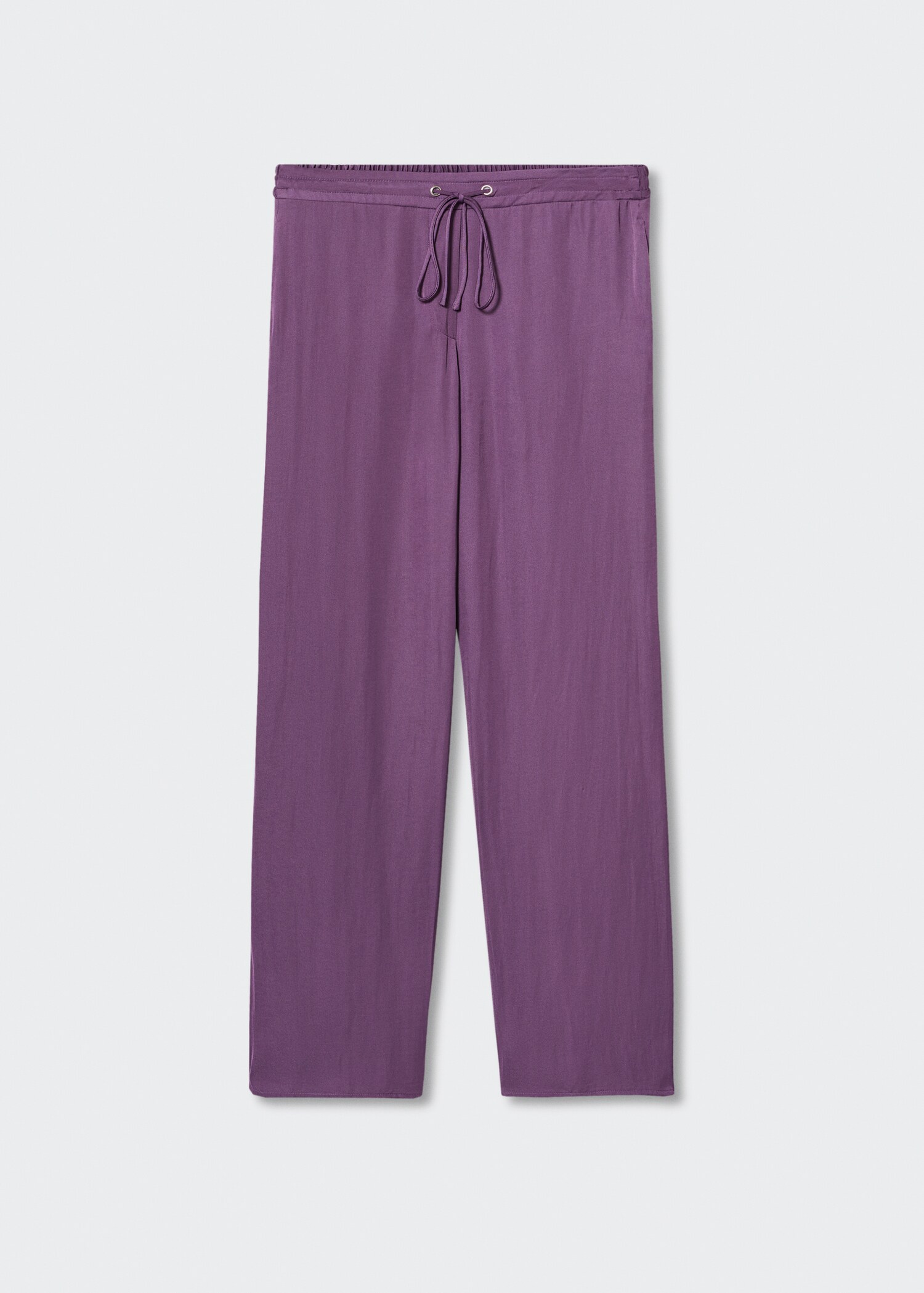 Satin-finish elastic waist trousers - Article without model