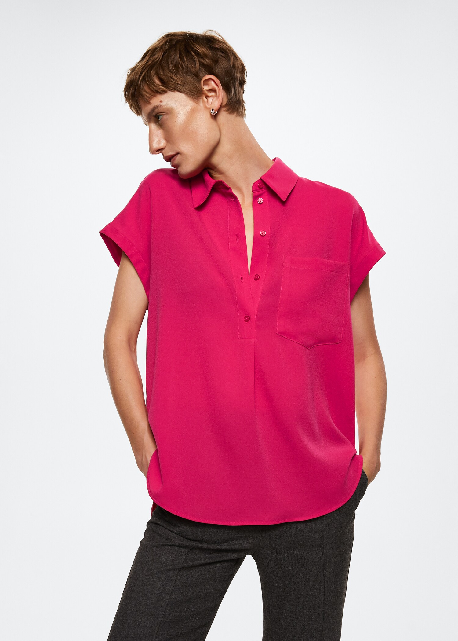 Flowy pocket blouse - Medium plane